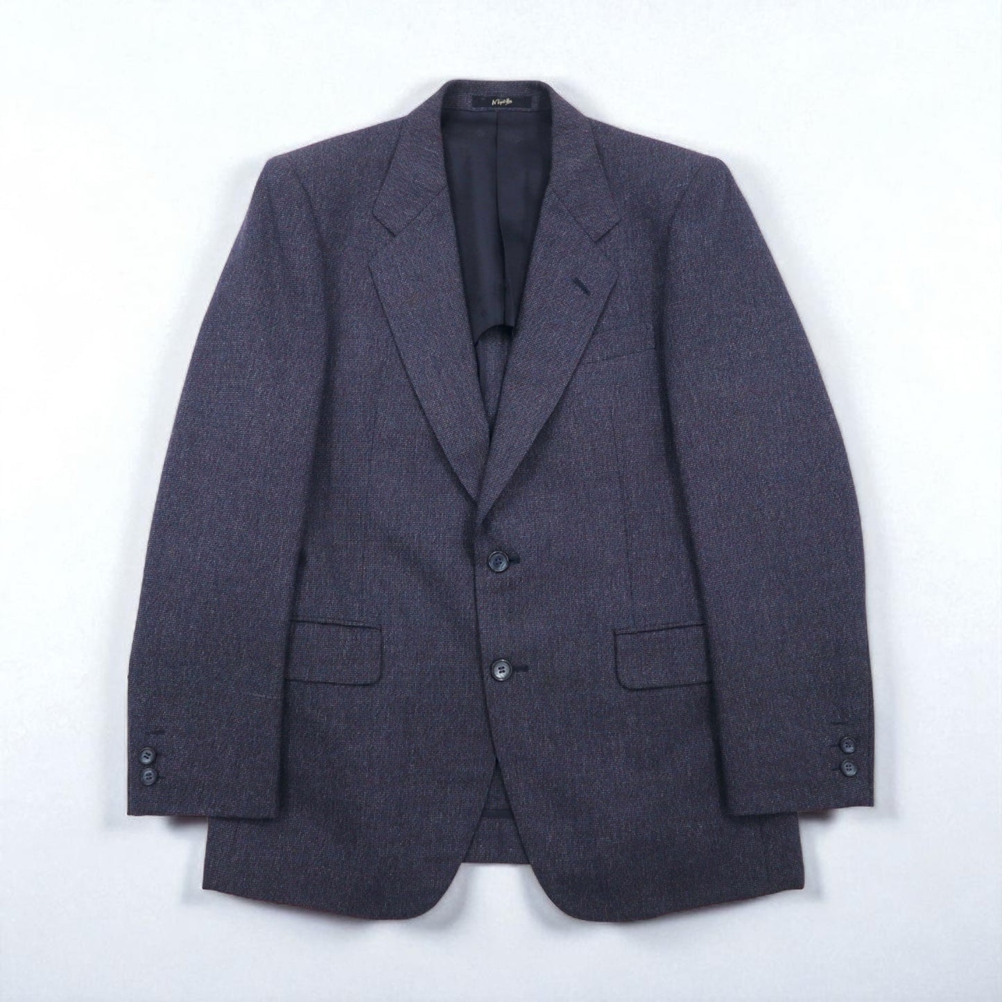 80s Japan Vintage 2-piece Suit Miyukilan 80年代 日本製 セットアップ スーツ M ネイビー ウール