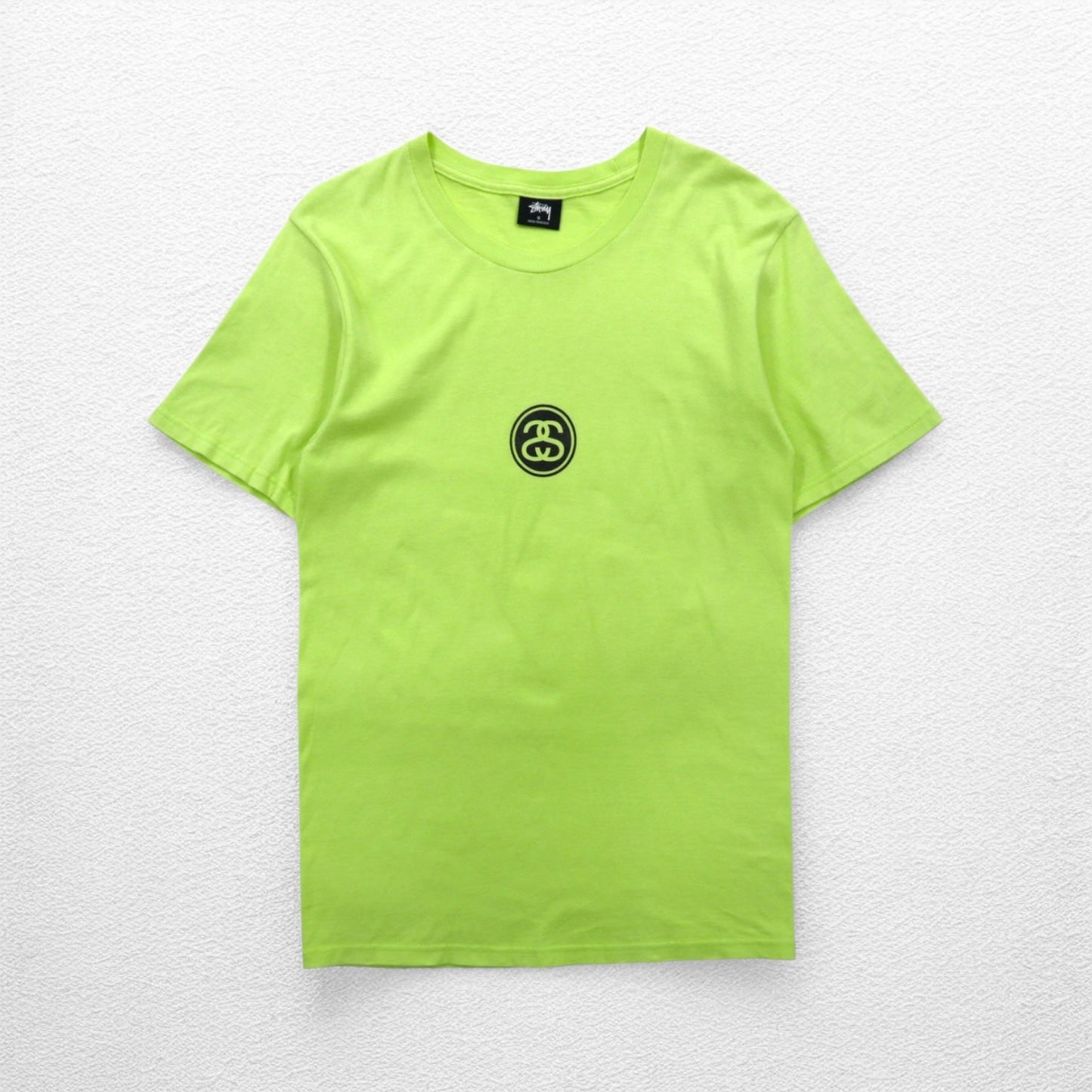 stussy シャネルロゴ プリント Tシャツ S グリーン コットン