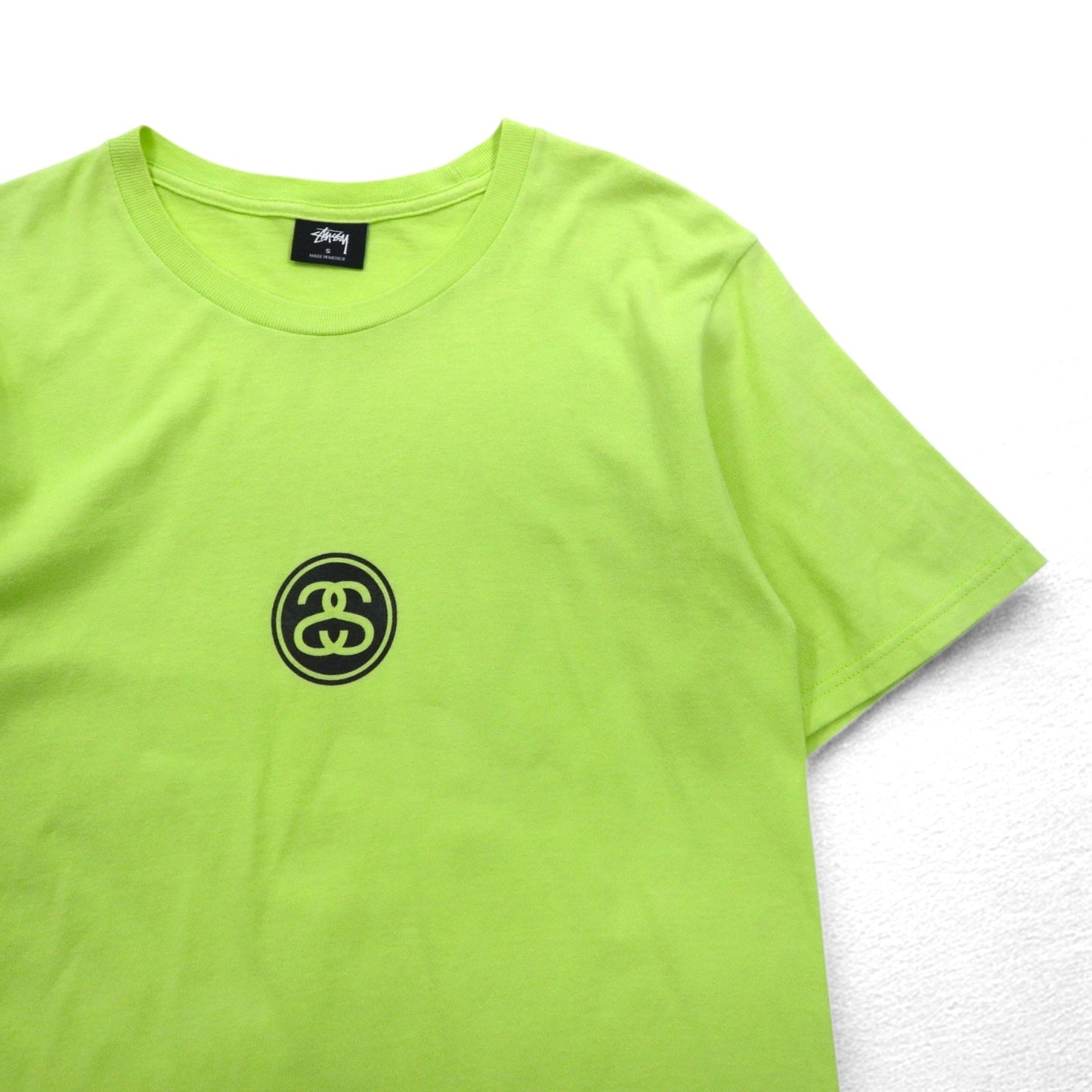 stussy シャネルロゴ プリント Tシャツ S グリーン コットン