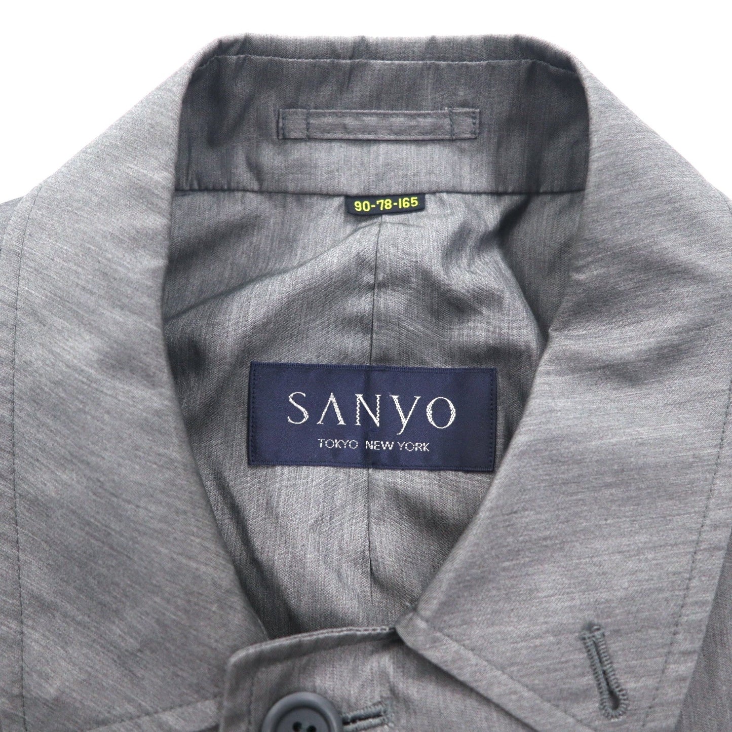 Vintage 90s Japan Made SANYO Classic Trench Coat SANYO ステンカラーコート S グレー 日本製