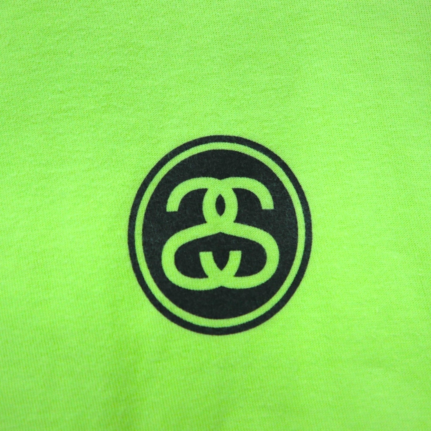 stussy シャネルロゴ プリント Tシャツ S グリーン コットン