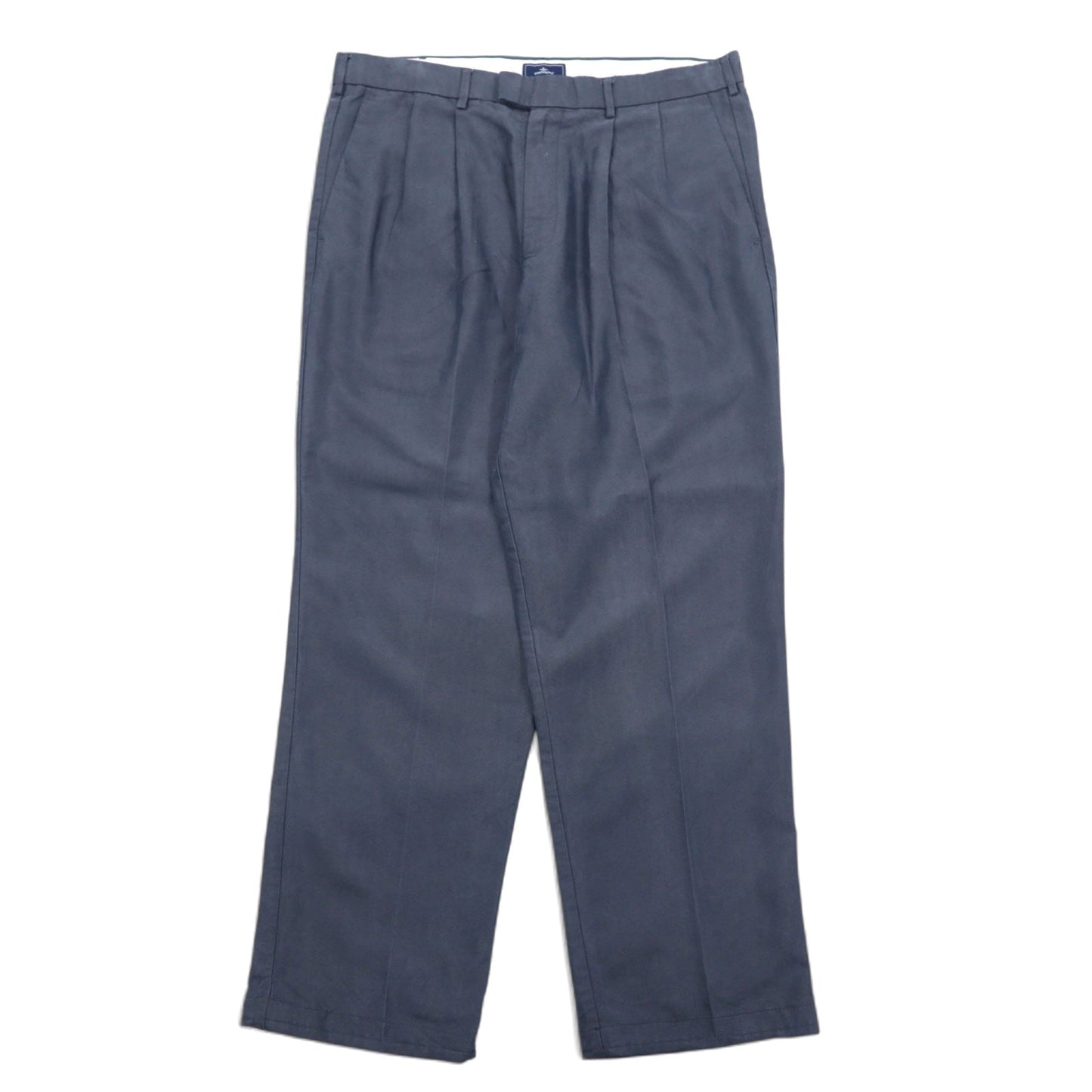 DOCKERS ( Levi's ) リラックスフィット タック ワイド スラックスパンツ L ネイビー テンセル ポリエステル PLEATED RELAXED FIT