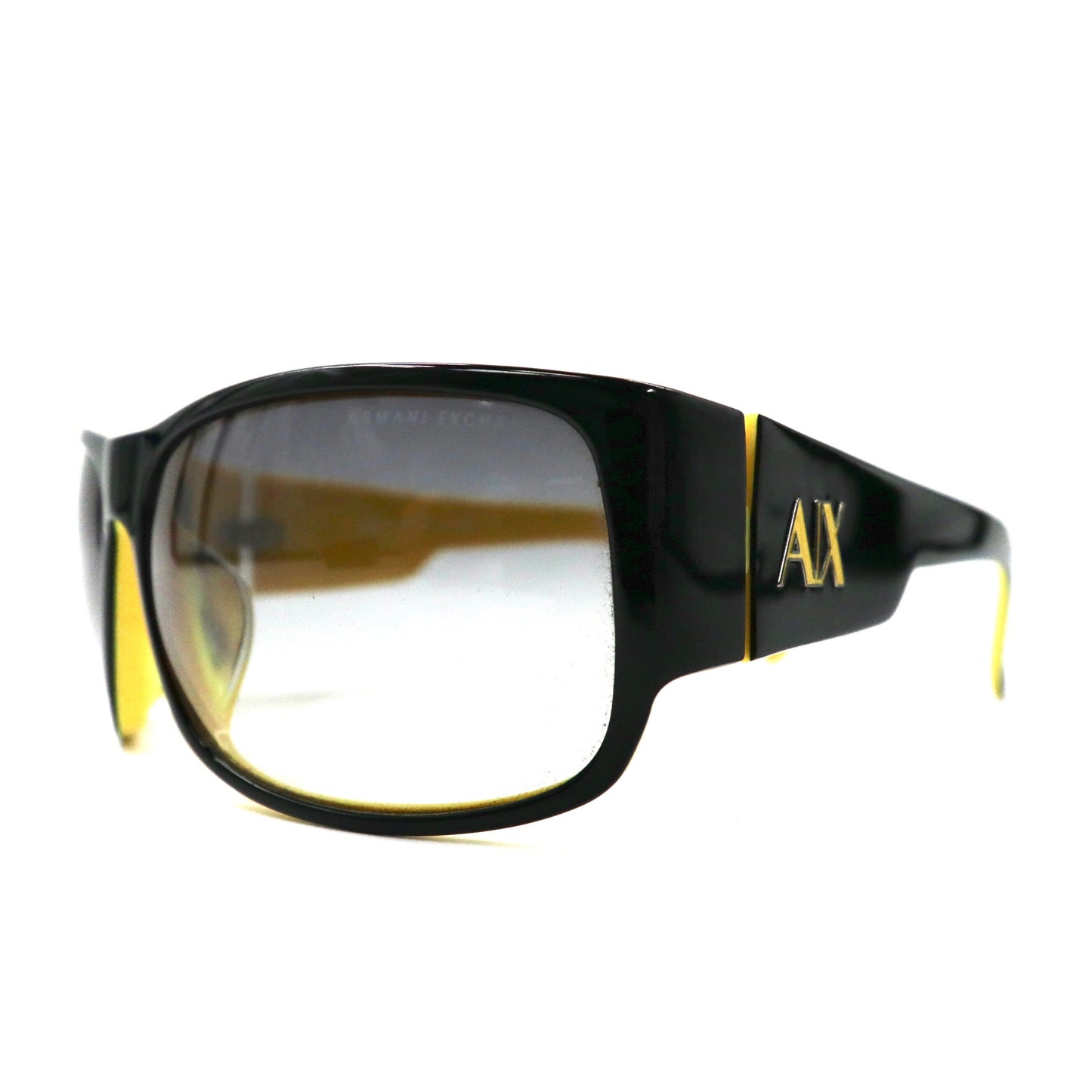 A|X ARMANI EXCHANGE サングラス スクエア ブラック イエロー サイドロゴ AX199/F/S 71CJJ 61-14 130