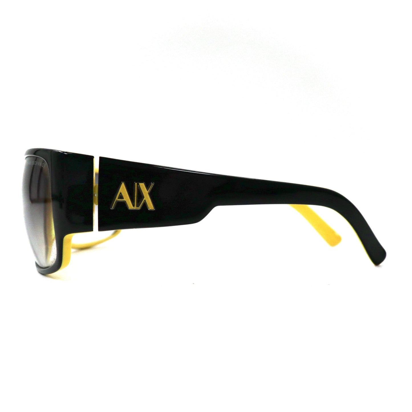 A|X ARMANI EXCHANGE サングラス スクエア ブラック イエロー サイドロゴ AX199/F/S 71CJJ 61-14 130