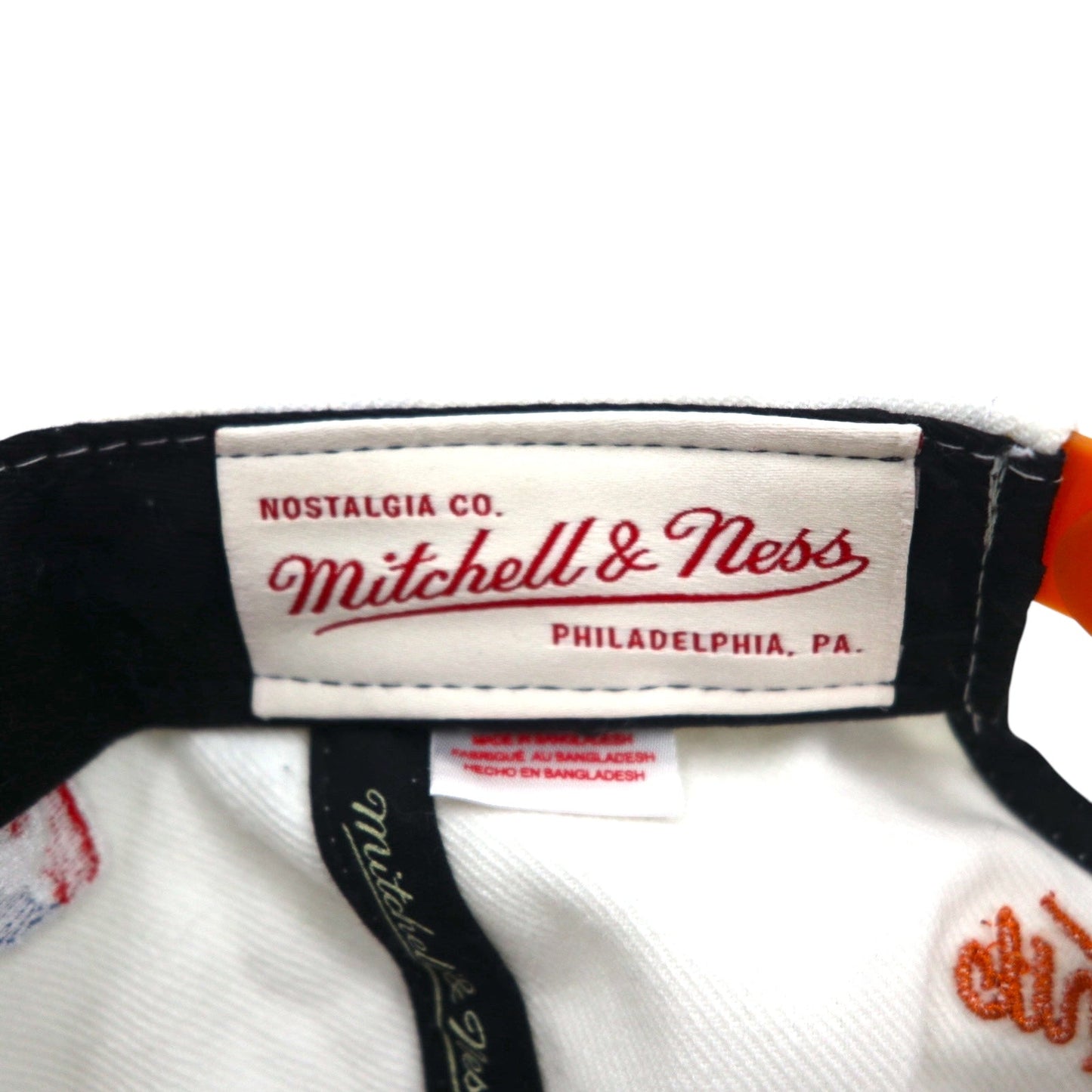 mitchell & ness スナップバック バイカラー ベースボールキャップ FREE アジャスタブル フィット ホワイト オレンジ NBA Phenix Suns