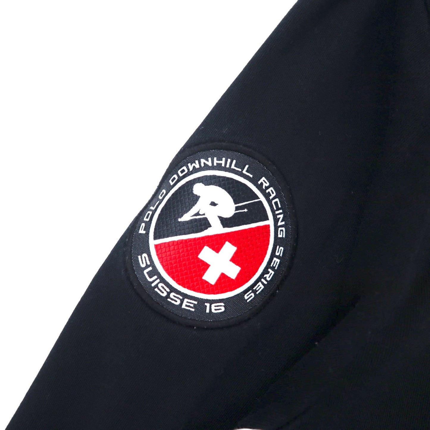 POLO RALPH LAUREN ハーフジップ スウェット XL ブラック コットン POLO DOWNHILL RACING SERIES