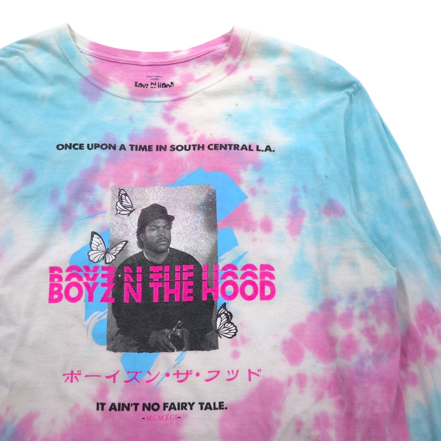 BOYZ N THE HOOD 90年代 ムービー ICE CUBE ヒップホップ ロングスリーブTシャツ ロンT L タイダイ N.W.A.