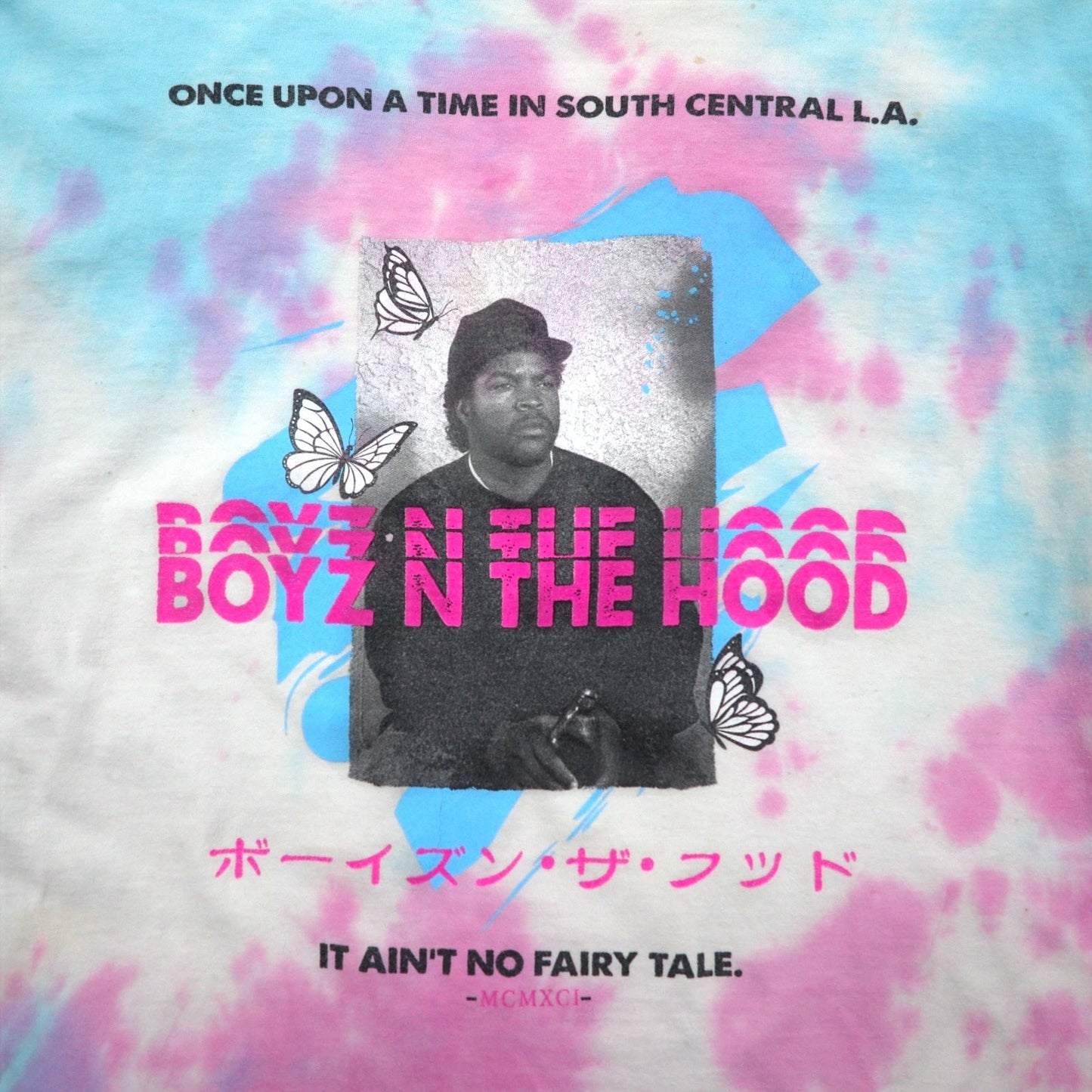 BOYZ N THE HOOD 90年代 ムービー ICE CUBE ヒップホップ ロングスリーブTシャツ ロンT L タイダイ N.W.A.
