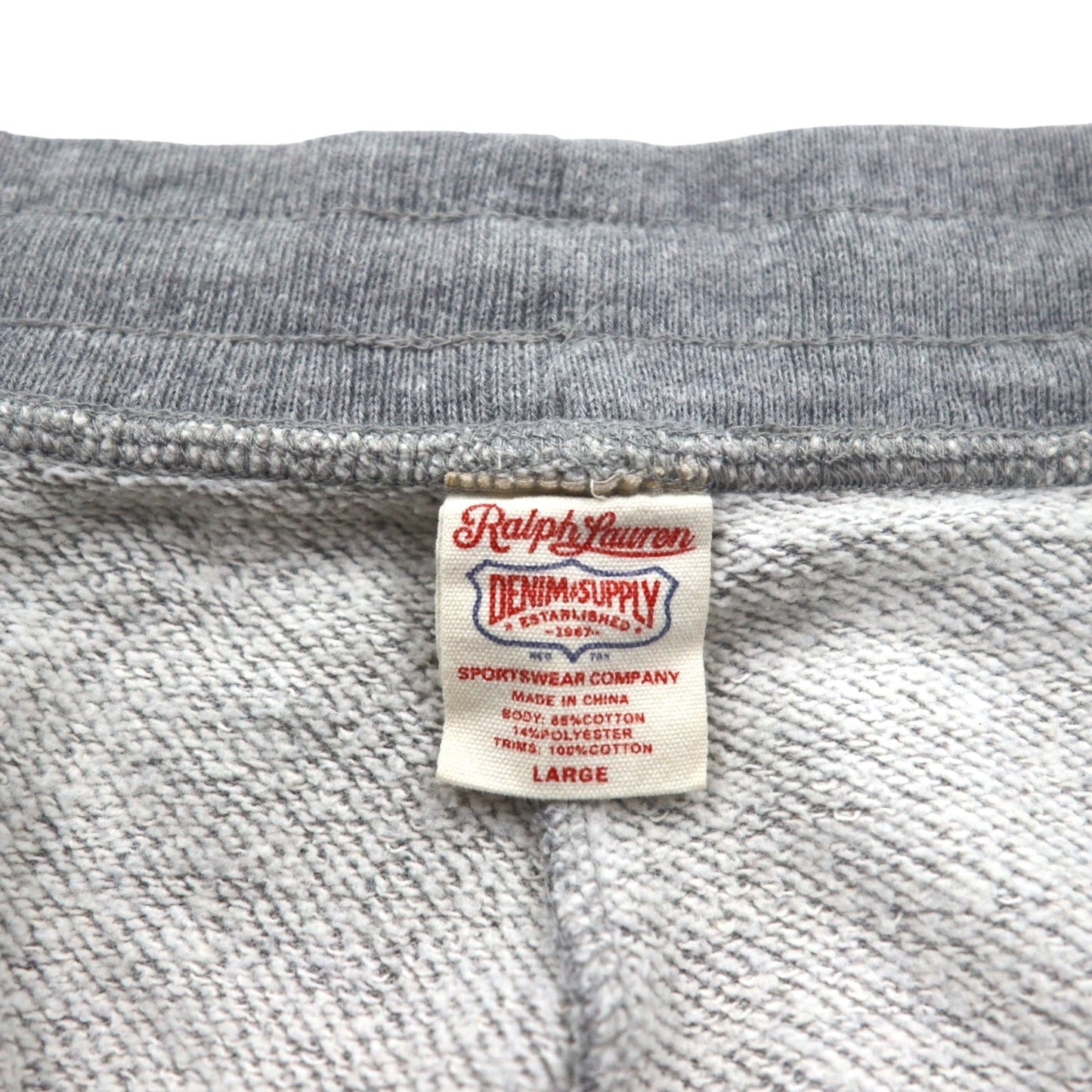 DENIM & SUPPLY RALPH LAUREN スウェット ショートパンツ ハーフパンツ L グレー 染み込みプリント DSRL