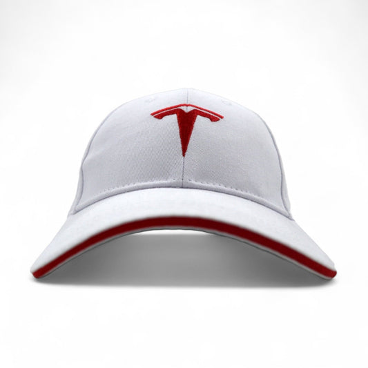 TESLA 6パネルキャップ 58cm ベルト ホワイト コットン