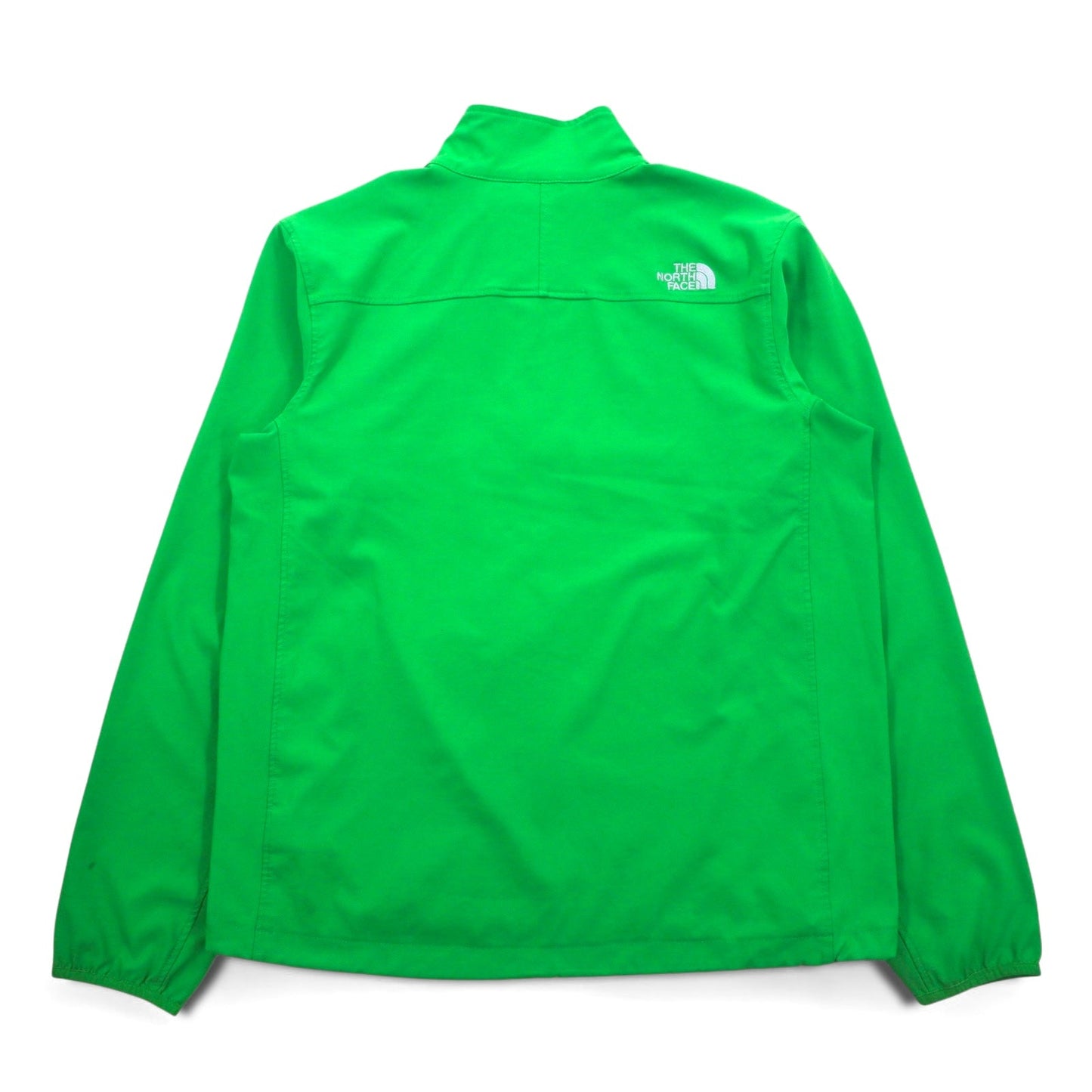 THE NORTH FACE ハーフジップ ソフトシェルジャケット L グリーン ポリエステル ARDJ ドローコード
