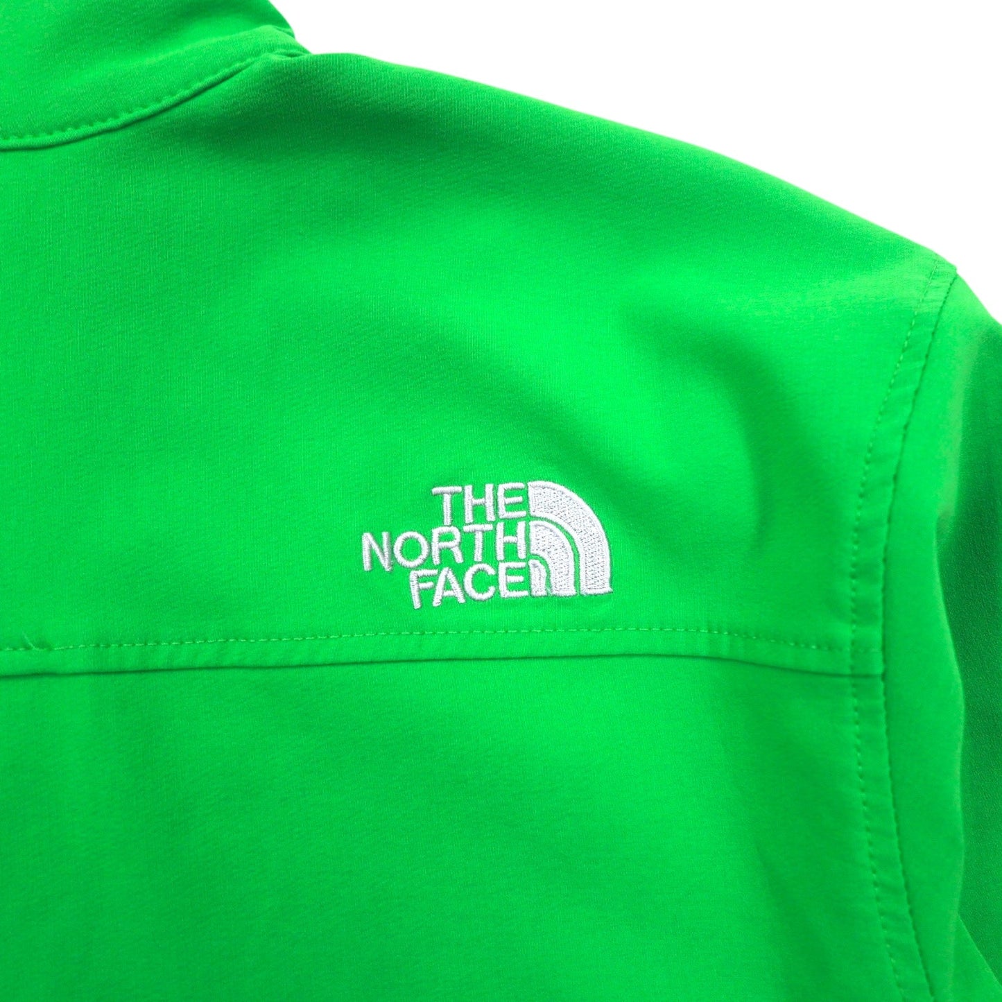 THE NORTH FACE ハーフジップ ソフトシェルジャケット L グリーン ポリエステル ARDJ ドローコード