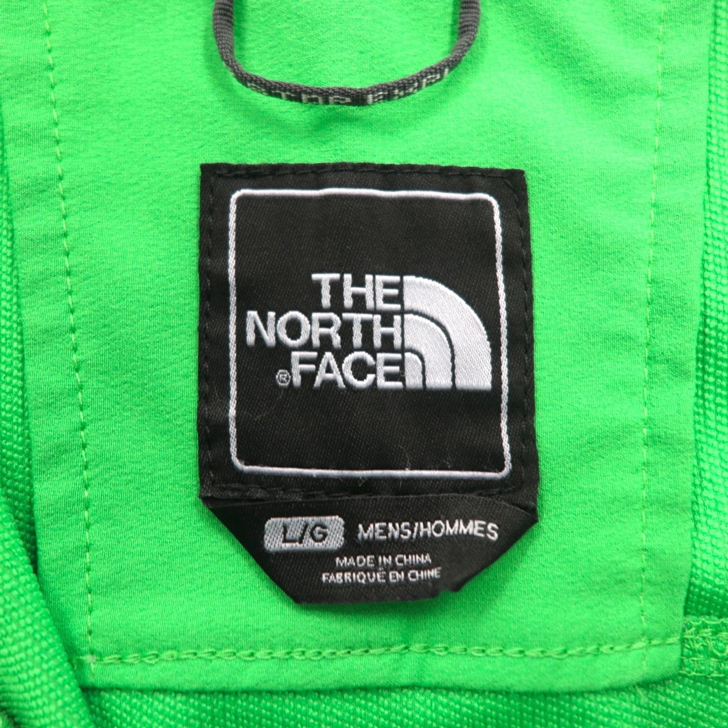 THE NORTH FACE ハーフジップ ソフトシェルジャケット L グリーン ポリエステル ARDJ ドローコード