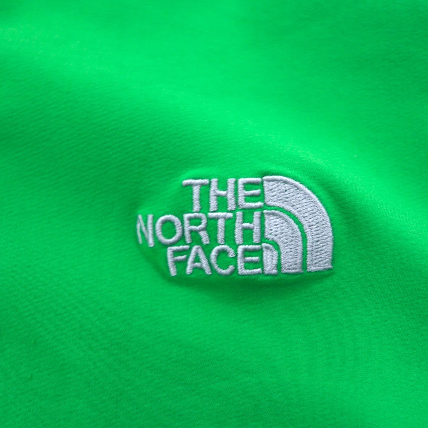 THE NORTH FACE ハーフジップ ソフトシェルジャケット L グリーン ポリエステル ARDJ ドローコード