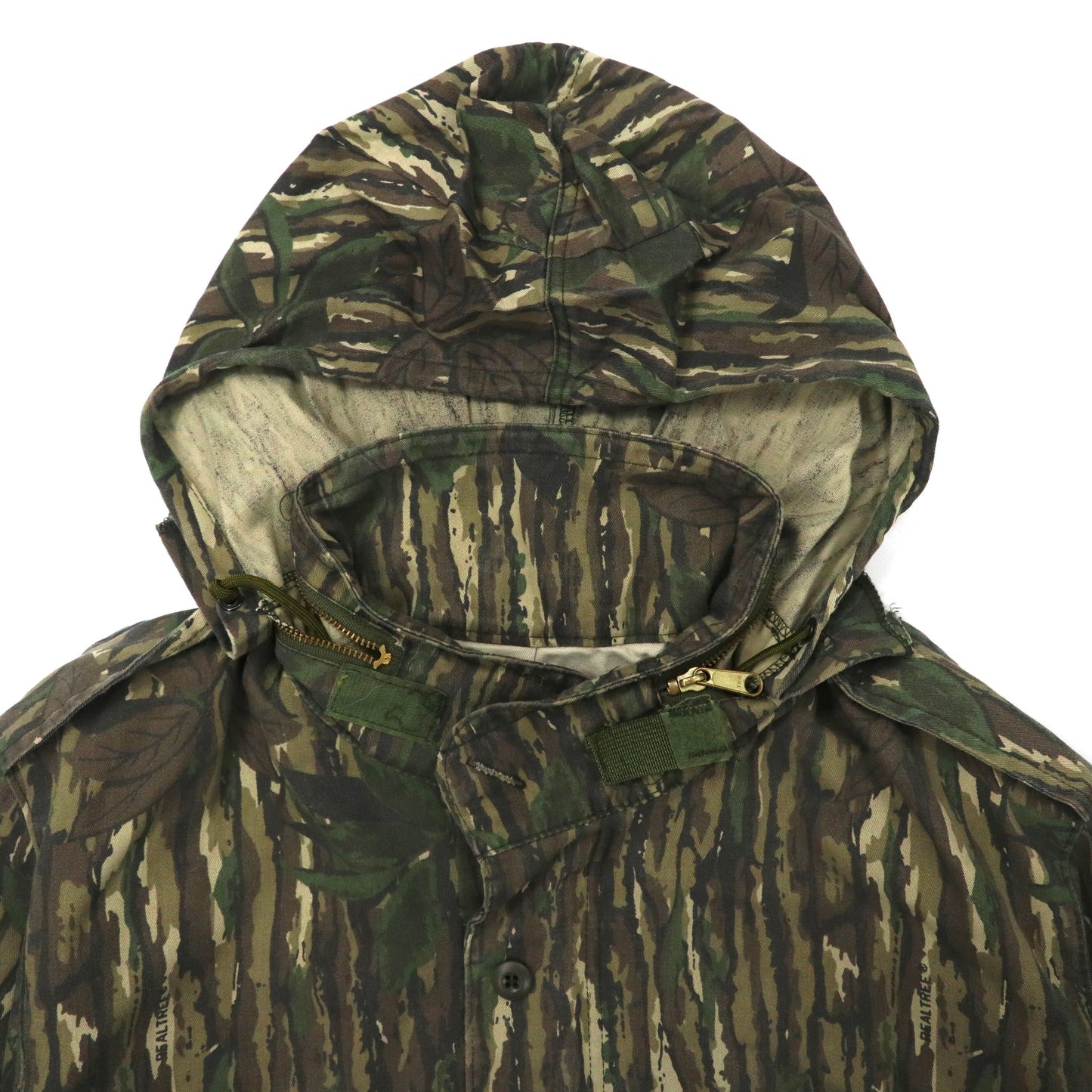 US ARMY Military BDU Coat フィールドジャケット XL リアルツリーカモ コットン ドローコード フード収納式 ミリタリー PRESTIGE MFG. 8415-01-084-1651