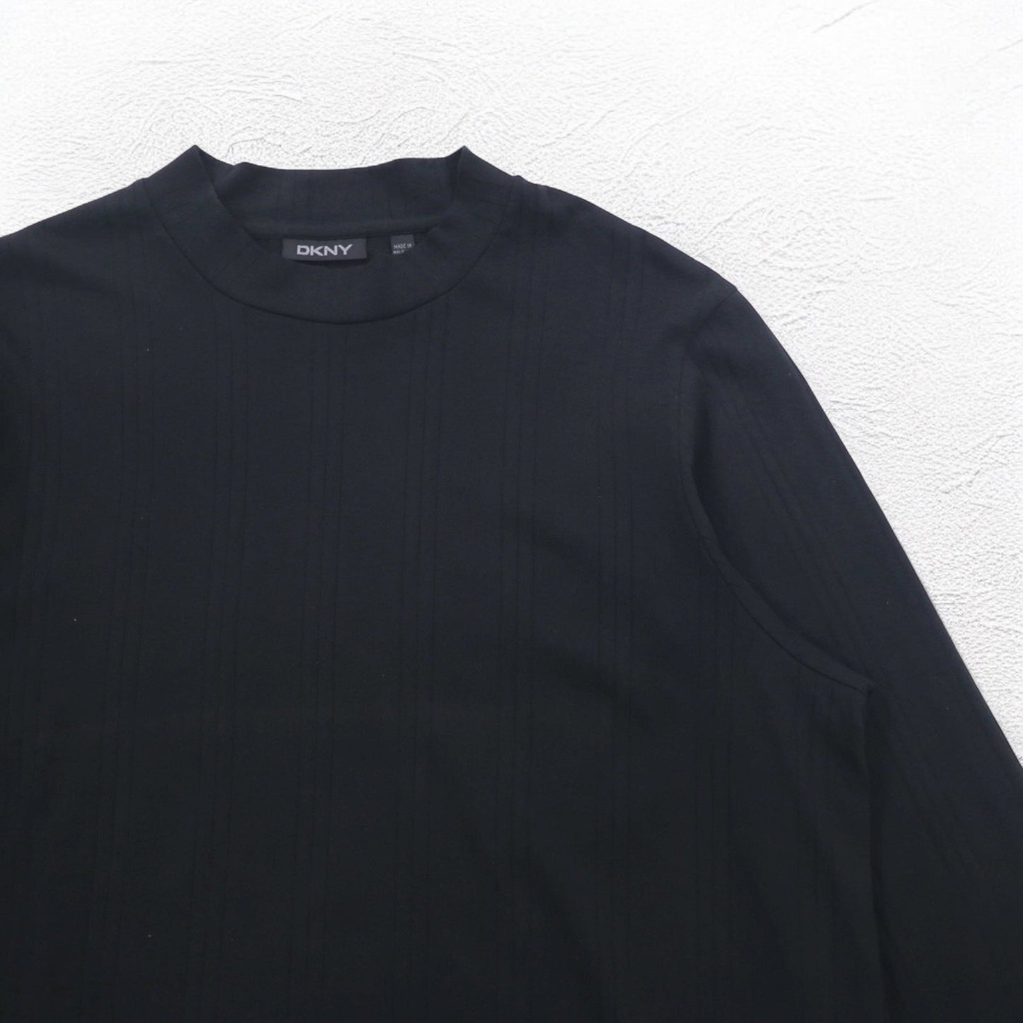 DKNY ボトルネック ロングスリーブTシャツ ロンT L ブラック コットン