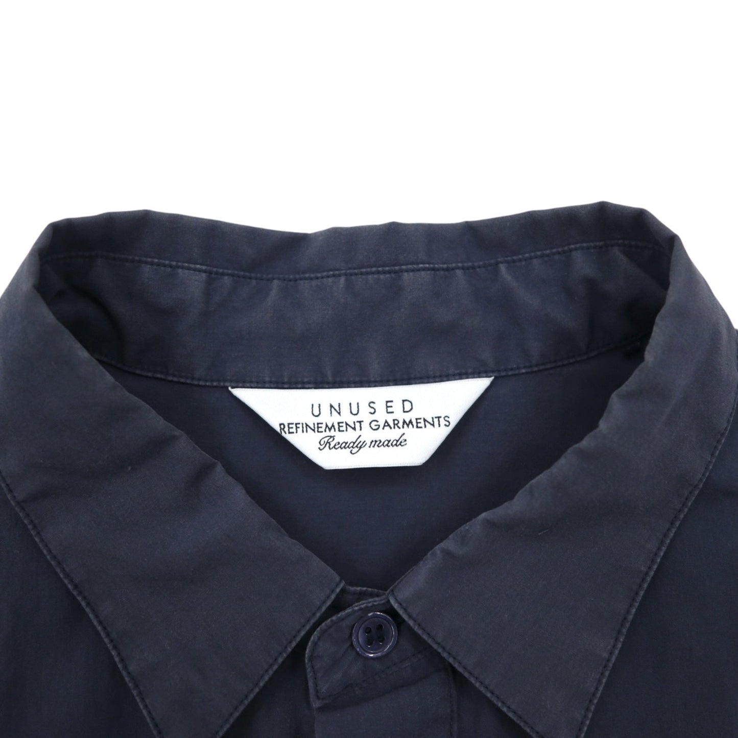 UNUSED ドローコード シャツ XL ネイビー コットン 日本製