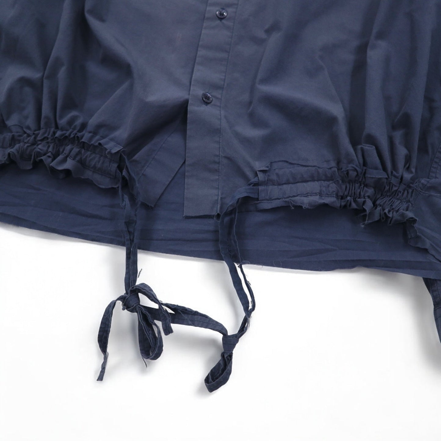 UNUSED ドローコード シャツ XL ネイビー コットン 日本製