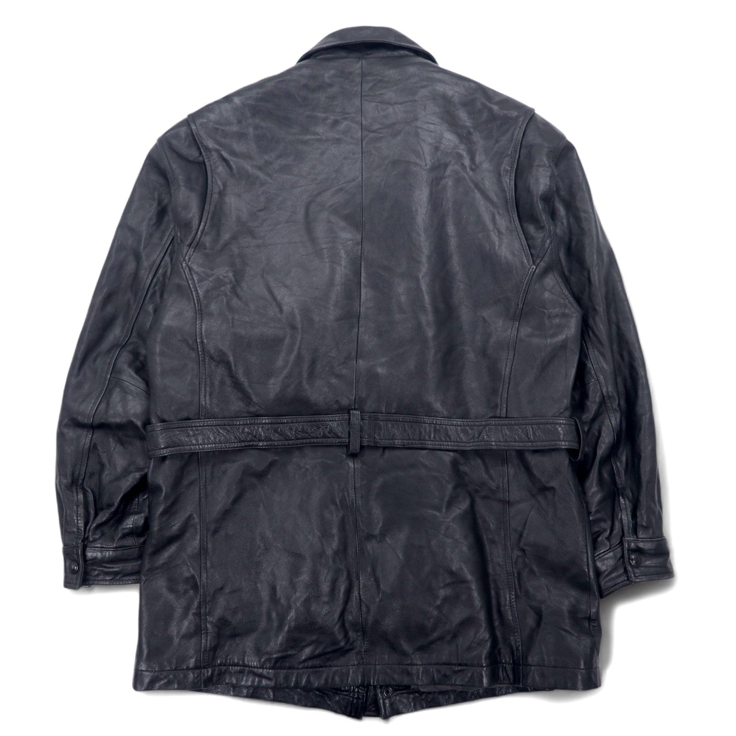 90年代 PELLE STUDIO ( WILSONS ) Thinsulate 中綿 レザーコート カーコート M ブラック レザー ライナー着脱式