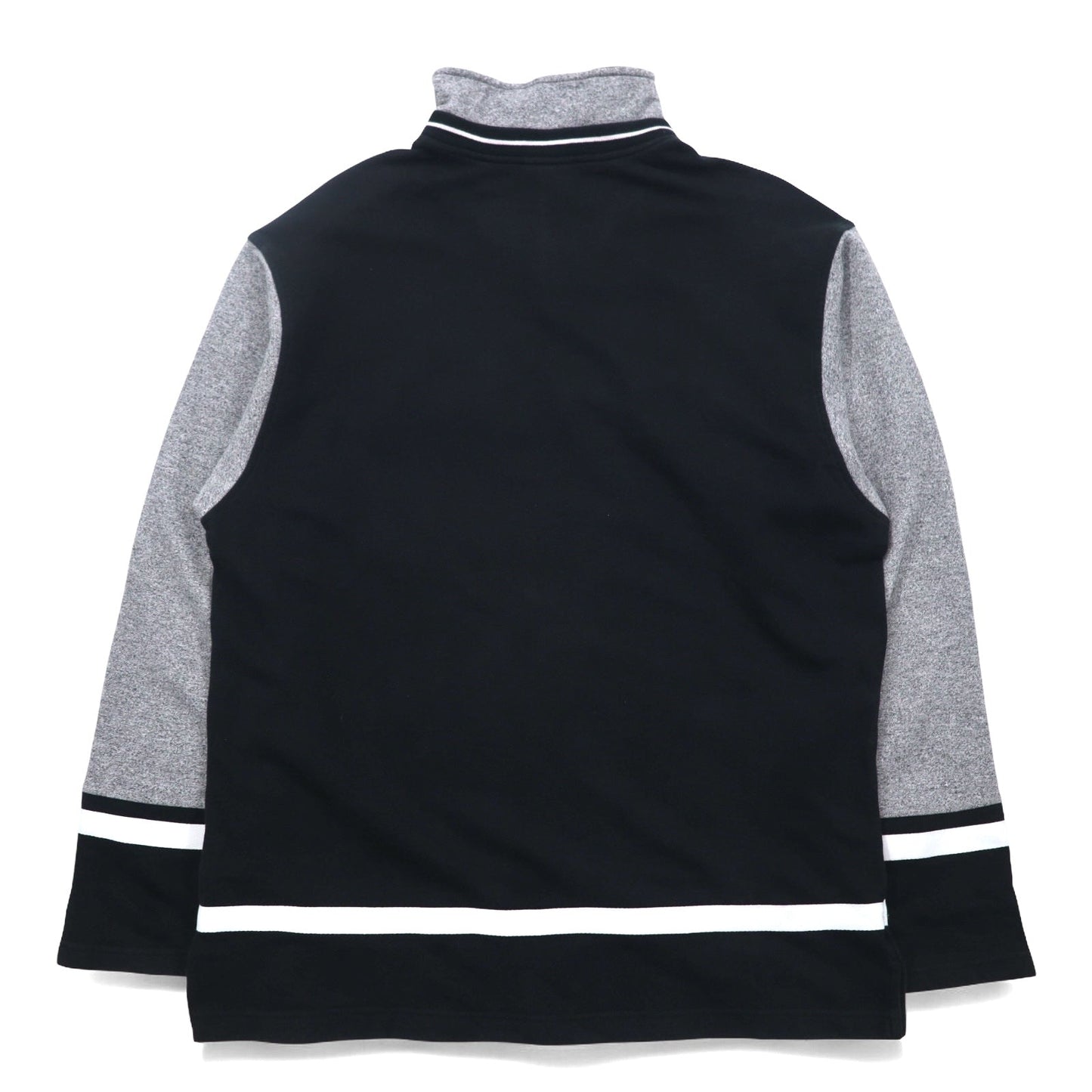 Champion USA 90年代 イタリア製 ハーフジップ レイヤード スウェット XL グレー コットン スクリプトロゴ ワッペン
