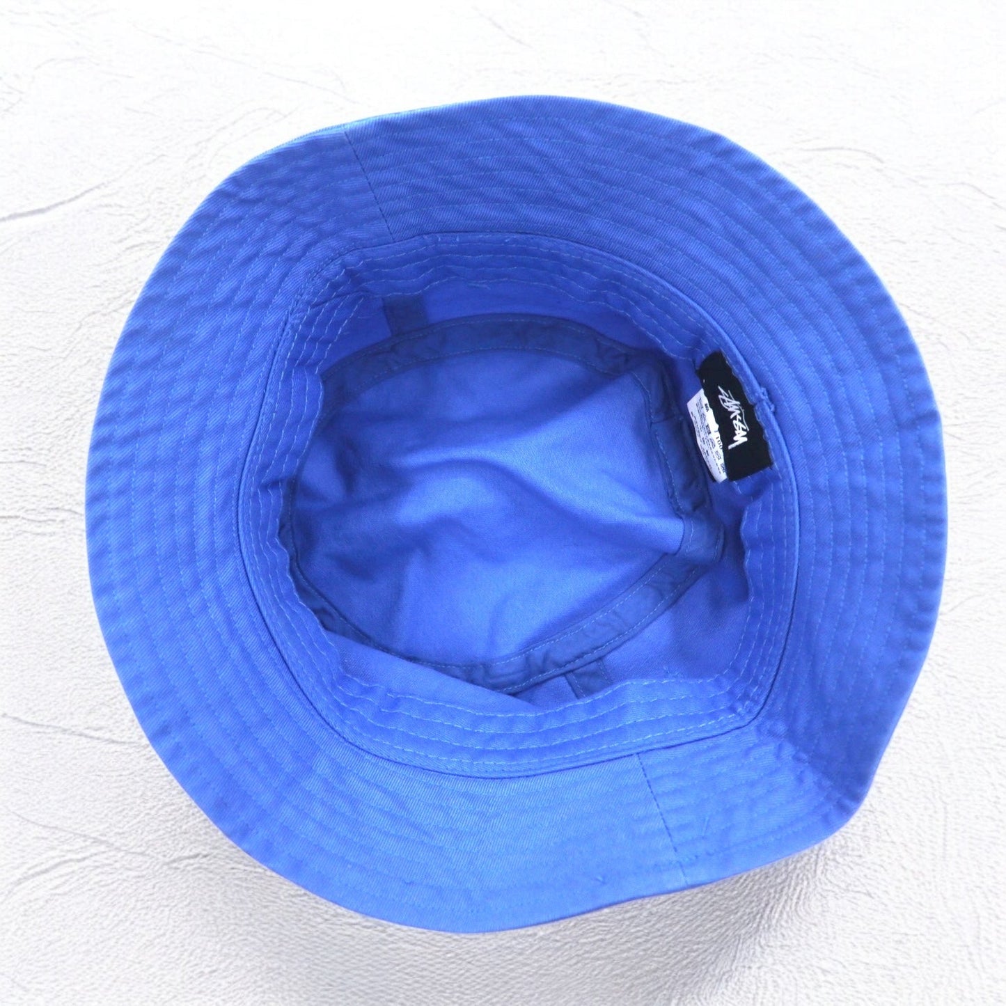stussy ストックロゴ 刺繍 バケットハット S/M ブルー コットン STOCK BUCKET HAT