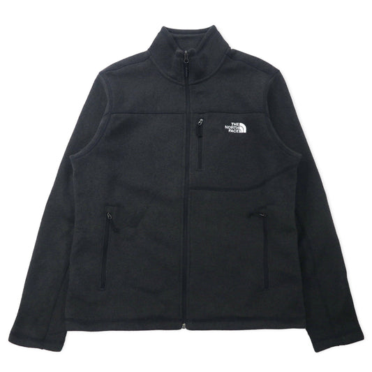 THE NORTH FACE フルジップ フリースジャケット L グレー ポリエステル ロゴ刺繍