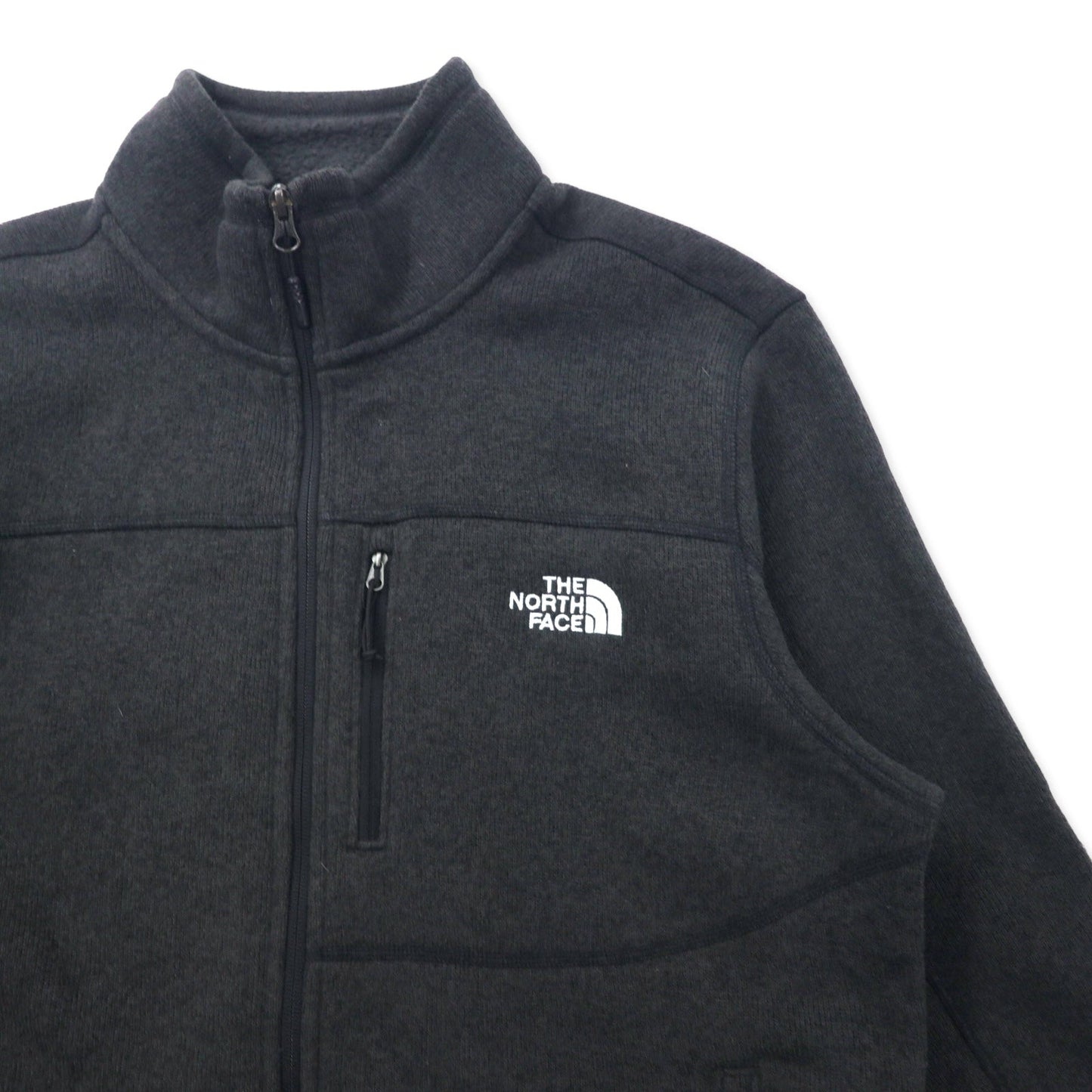 THE NORTH FACE フルジップ フリースジャケット L グレー ポリエステル ロゴ刺繍