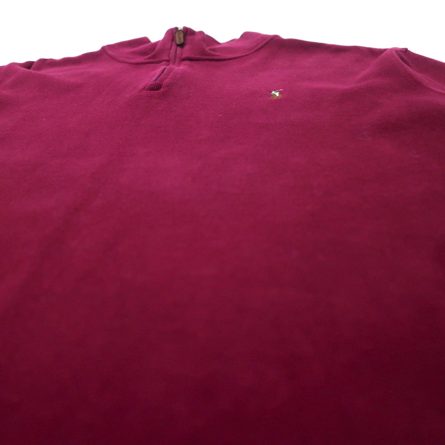 POLO RALPH LAUREN ハーフジップ スウェット XL パープル コットン ESTATE RIB スモールポニー刺繍