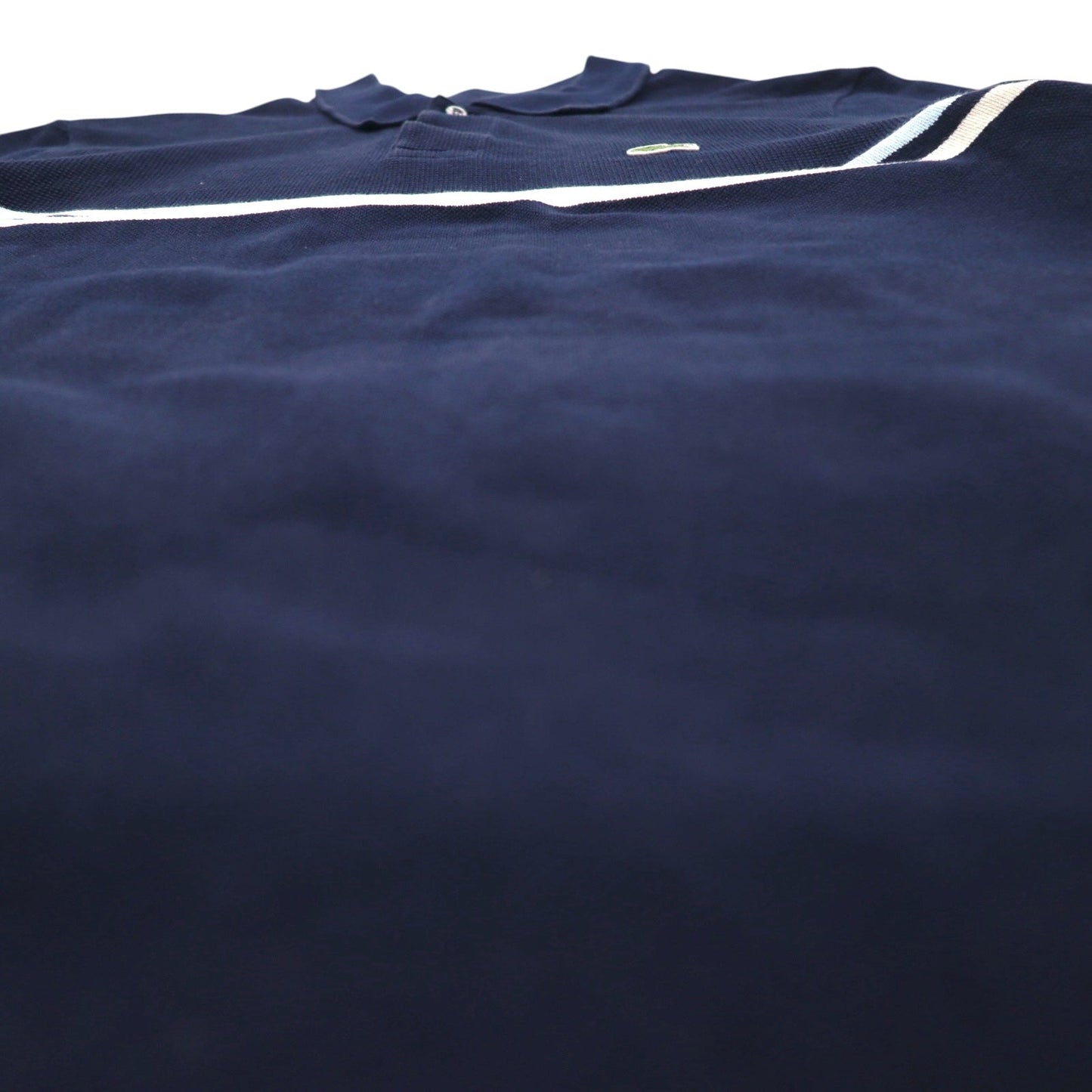 LACOSTE フランス製 ポロシャツ M ネイビー コットン ワンポイントロゴ PH4246
