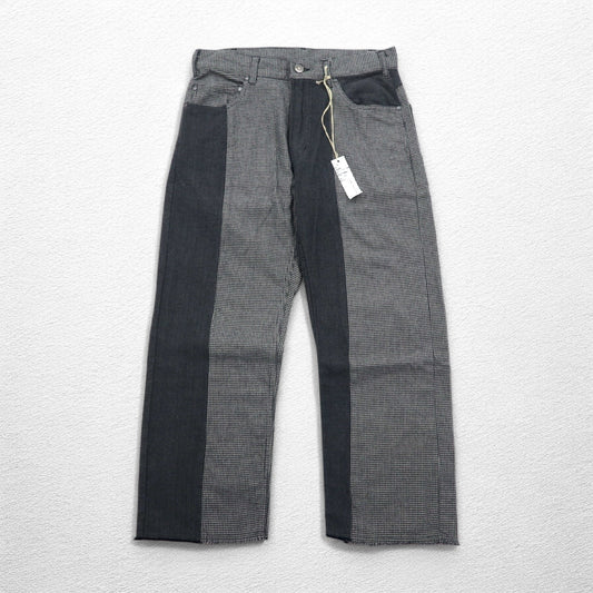 AiE ( Nepenthes ) 22AW USA製 クレイジーパターンパンツ Krazy Pant M グレー ヒッコリーストライプ ヘリンボーン 未使用品