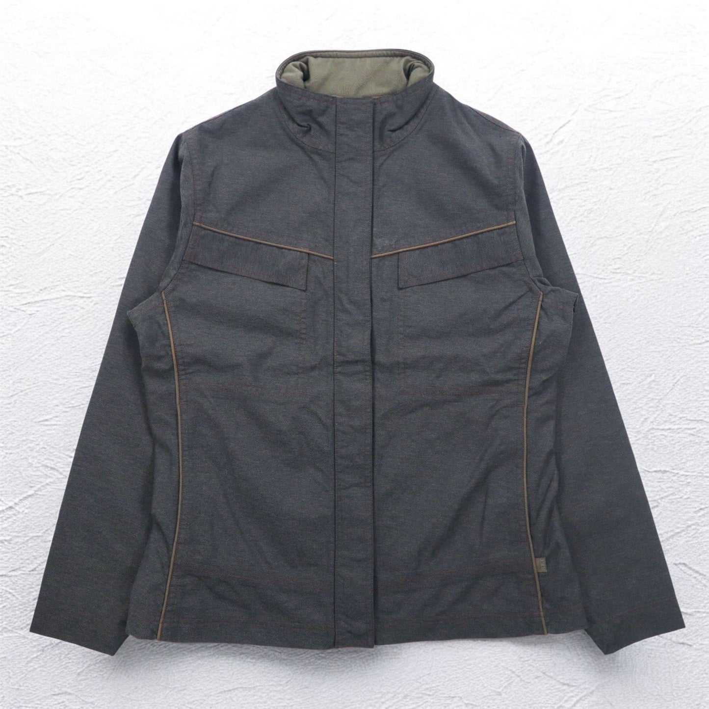 REI アウトドア マウンテンジャケット S グレー ナイロン ダブルジップ ELEMENTS