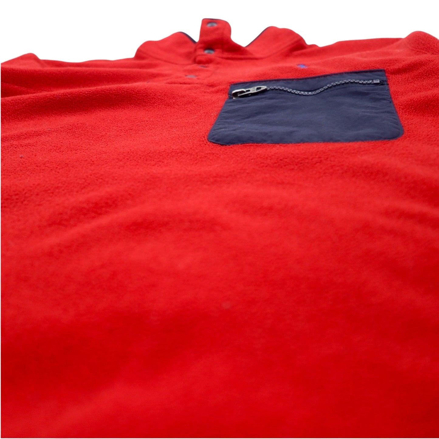 POLO RALPH LAUREN ハーフスナップ フリースジャケット スナップT L レッド ポリエステル スモールポニー 刺繍