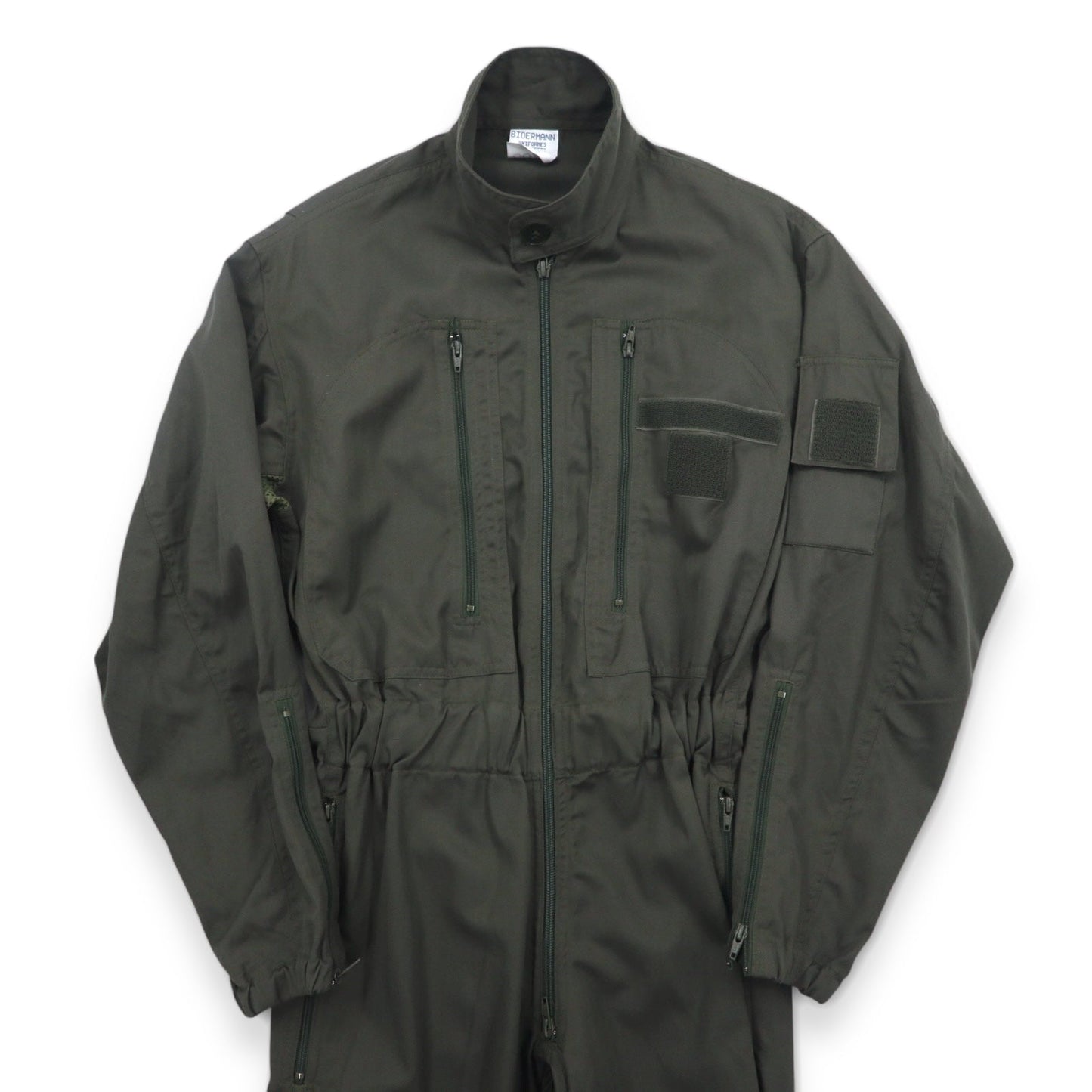 Vintage 90s French Military BIDERMANN UNIFORMES フランス空軍 フライトスーツ オールインワン ツナギ S カーキ ヘリンボーン ミリタリー 93-10-056