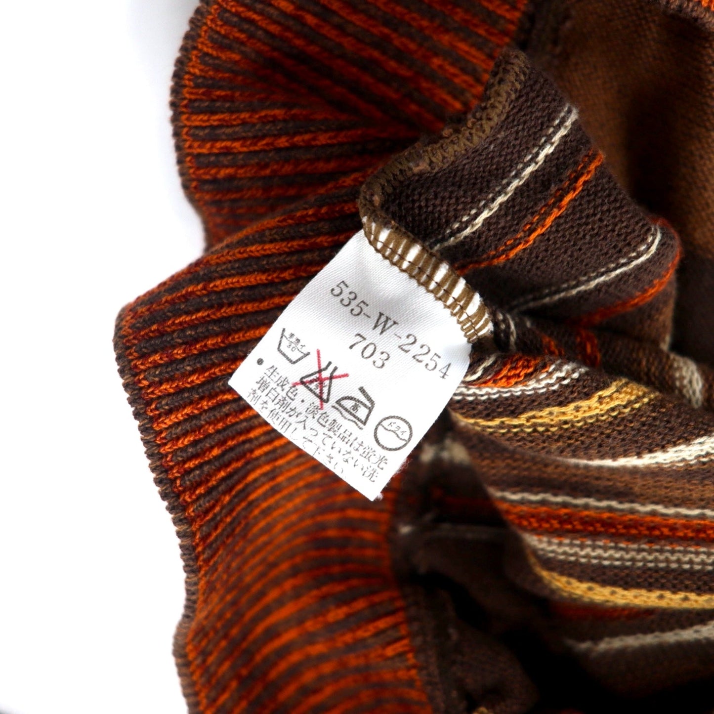 KENZO GOLF 90年代 総柄 ニット セーター 3 ブラウン コットン ワンポイントロゴ刺繍 日本製