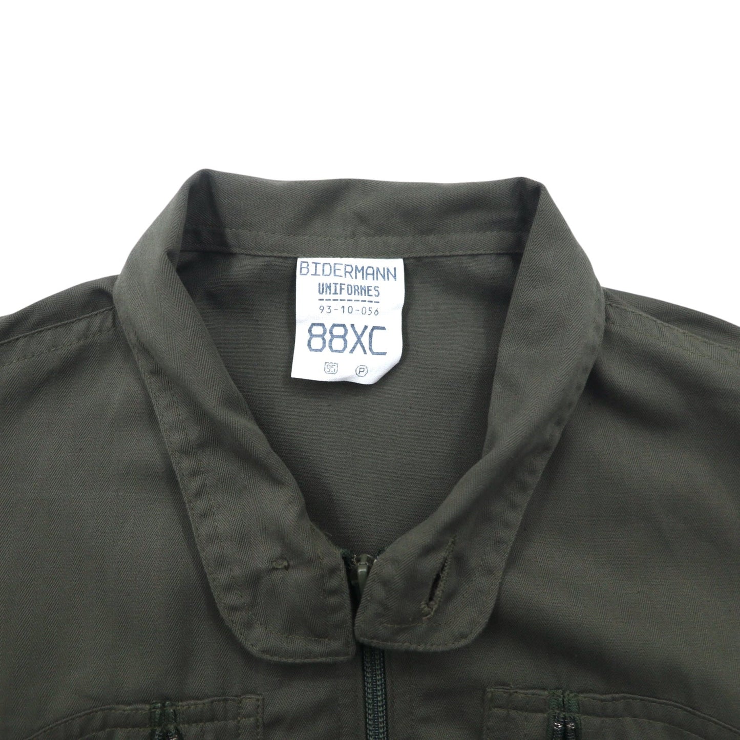 Vintage 90s French Military BIDERMANN UNIFORMES フランス空軍 フライトスーツ オールインワン ツナギ S カーキ ヘリンボーン ミリタリー 93-10-056