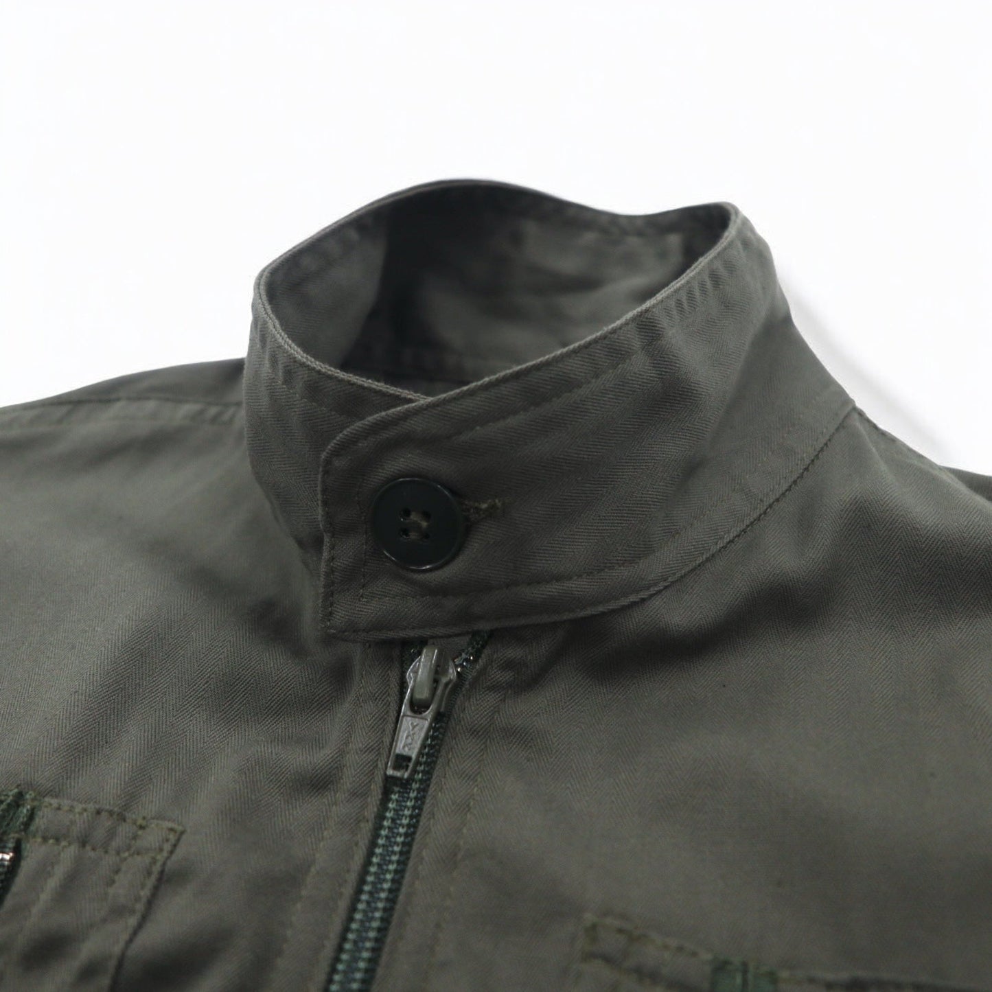 Vintage 90s French Military BIDERMANN UNIFORMES フランス空軍 フライトスーツ オールインワン ツナギ S カーキ ヘリンボーン ミリタリー 93-10-056
