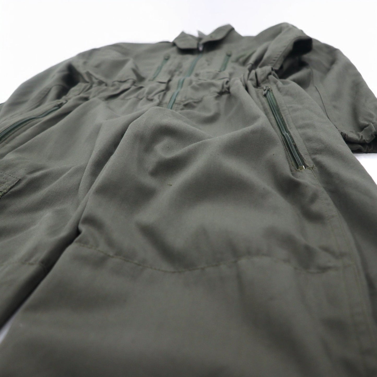 Vintage 90s French Military BIDERMANN UNIFORMES フランス空軍 フライトスーツ オールインワン ツナギ S カーキ ヘリンボーン ミリタリー 93-10-056