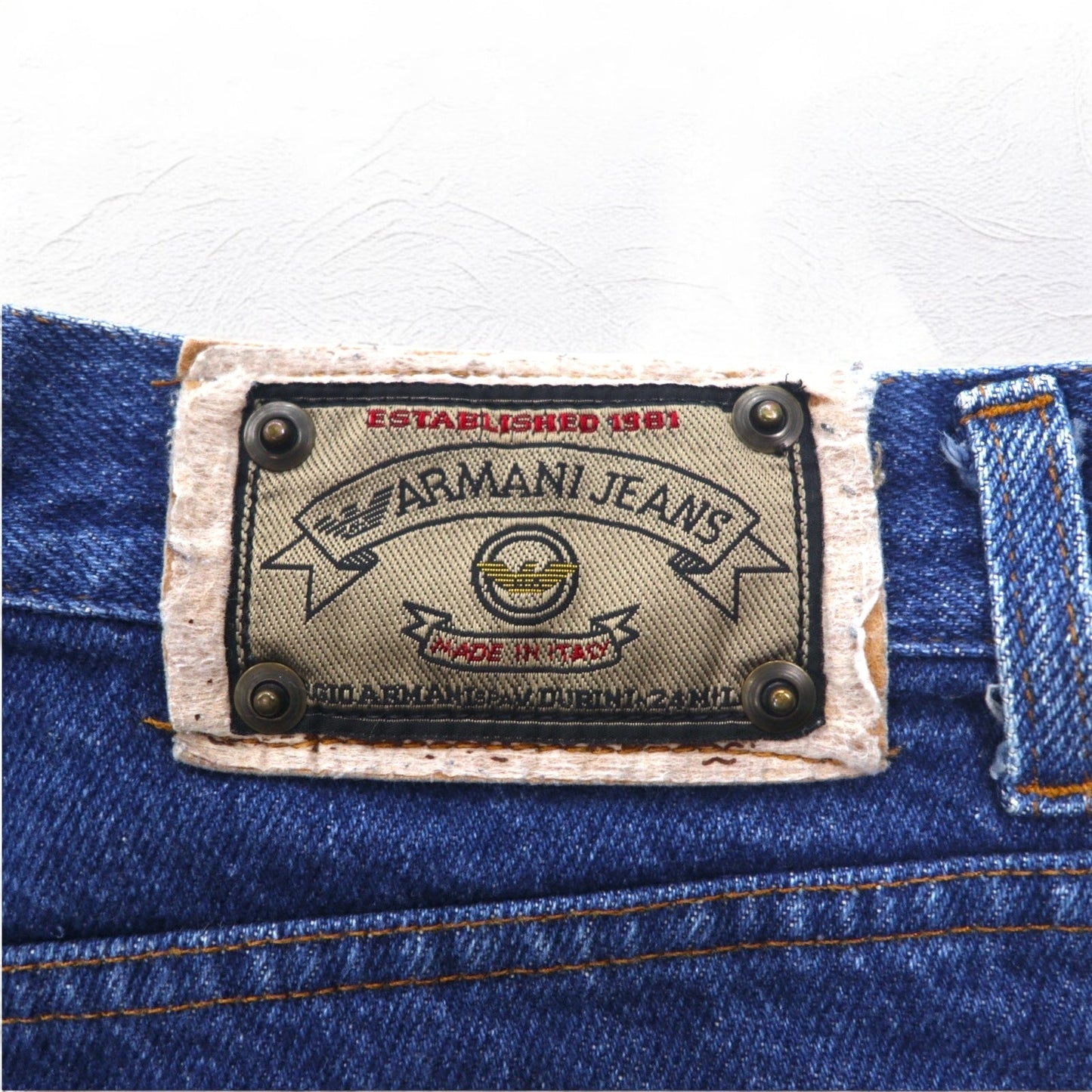 ARMANI JEANS イタリア製 90年代 テーパード デニムパンツ S インディゴ ブルー