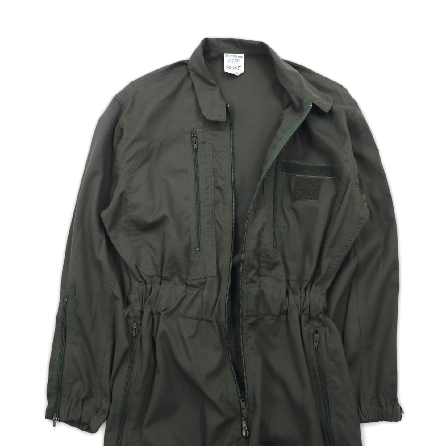 Vintage 90s French Military BIDERMANN UNIFORMES フランス空軍 フライトスーツ オールインワン ツナギ S カーキ ヘリンボーン ミリタリー 93-10-056