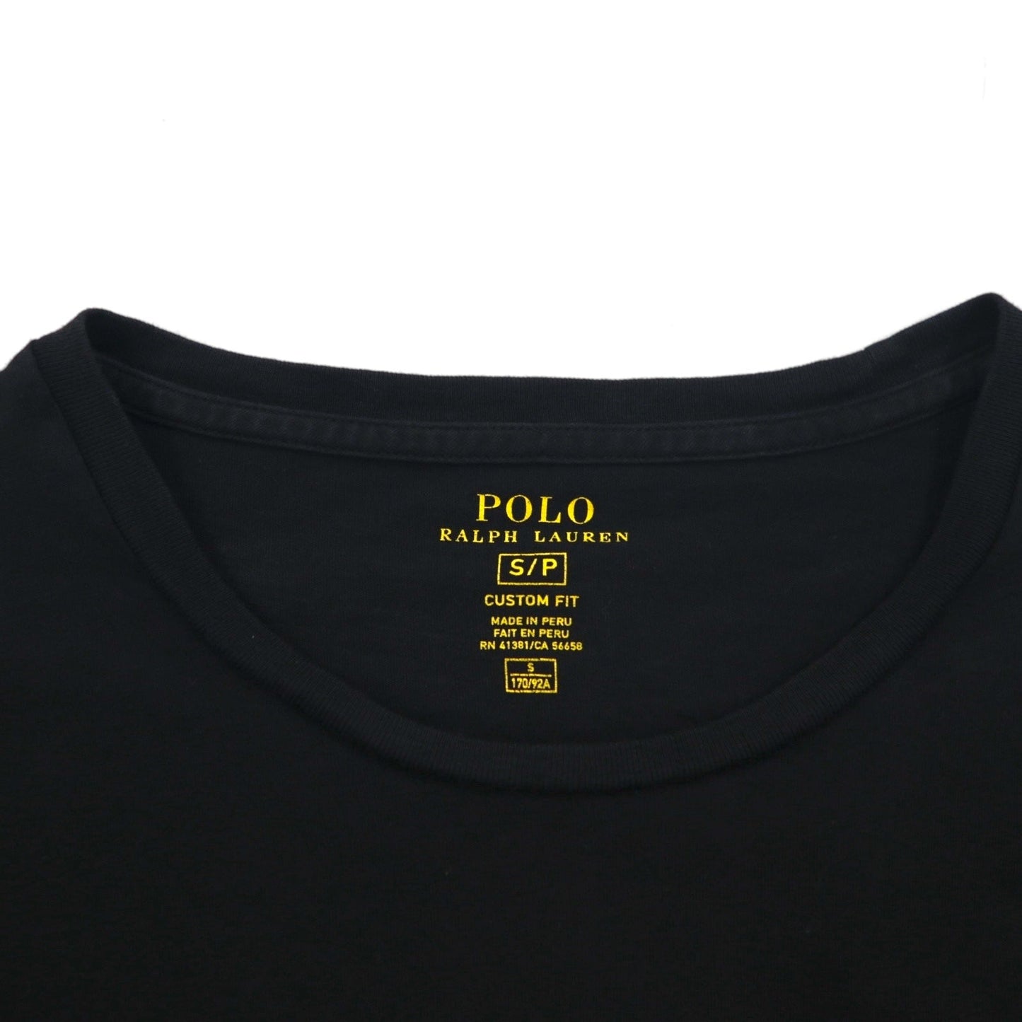 POLO RALPH LAUREN Tシャツ S ブラック コットン LAS VEGAS プリント ペルー製