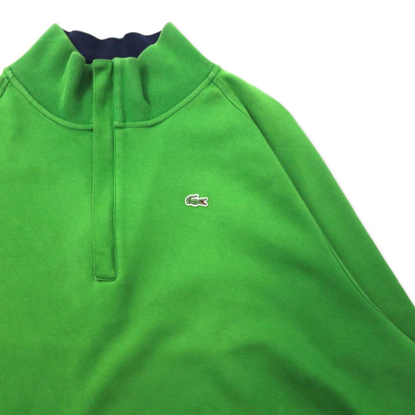 LACOSTE ハーフジップ スウェット 9 グリーン コットン ワンポイントロゴ 5191L ビッグサイズ ペルー製