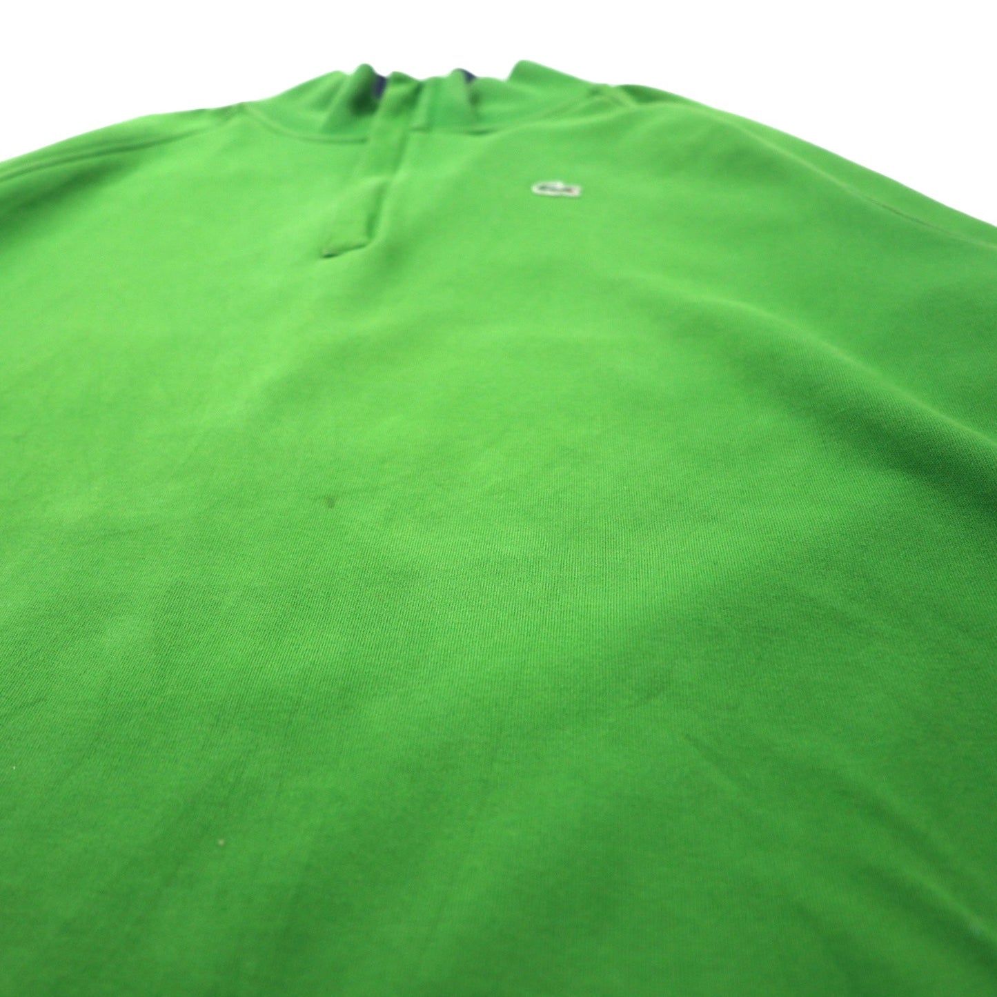 LACOSTE ハーフジップ スウェット 9 グリーン コットン ワンポイントロゴ 5191L ビッグサイズ ペルー製