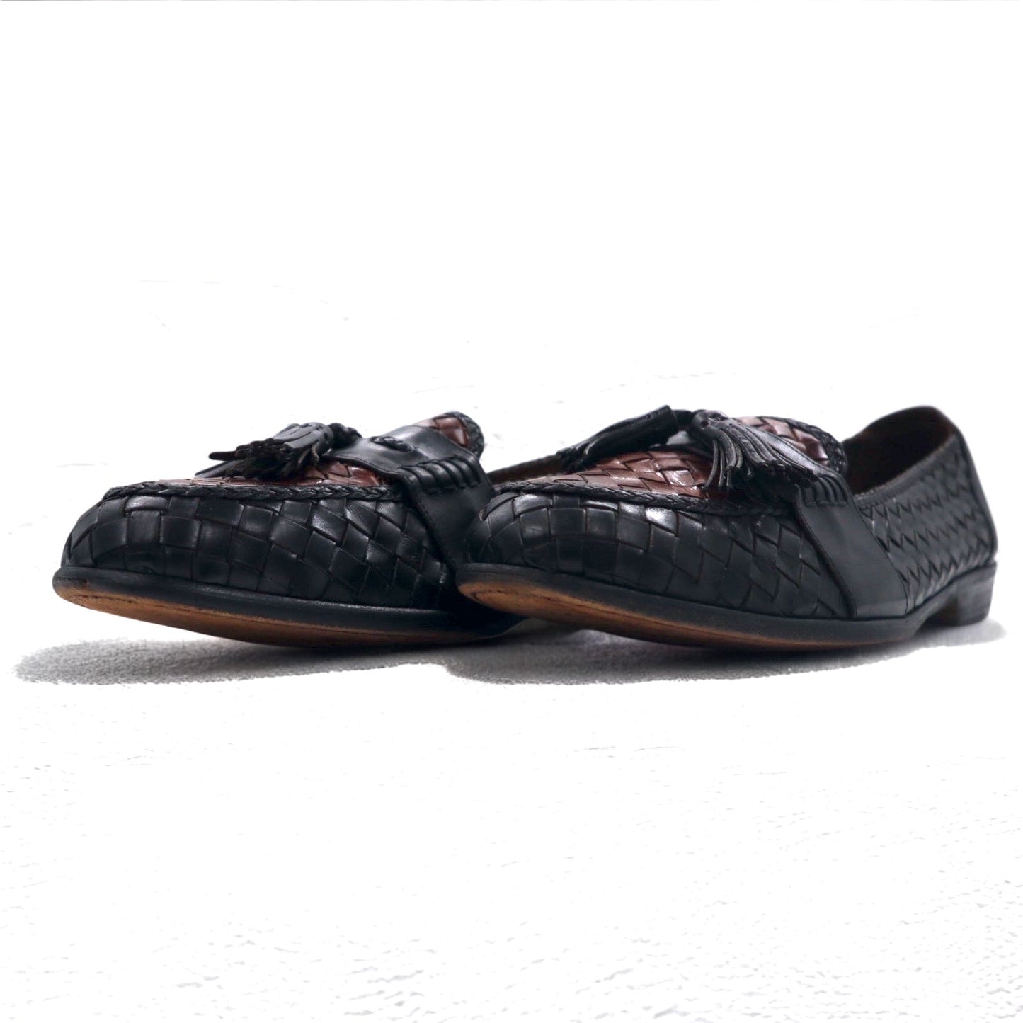Bragano by Cole Haan イタリア製 イントレチャート タッセル ローファー 28.5cm レザー 編み込み 4337