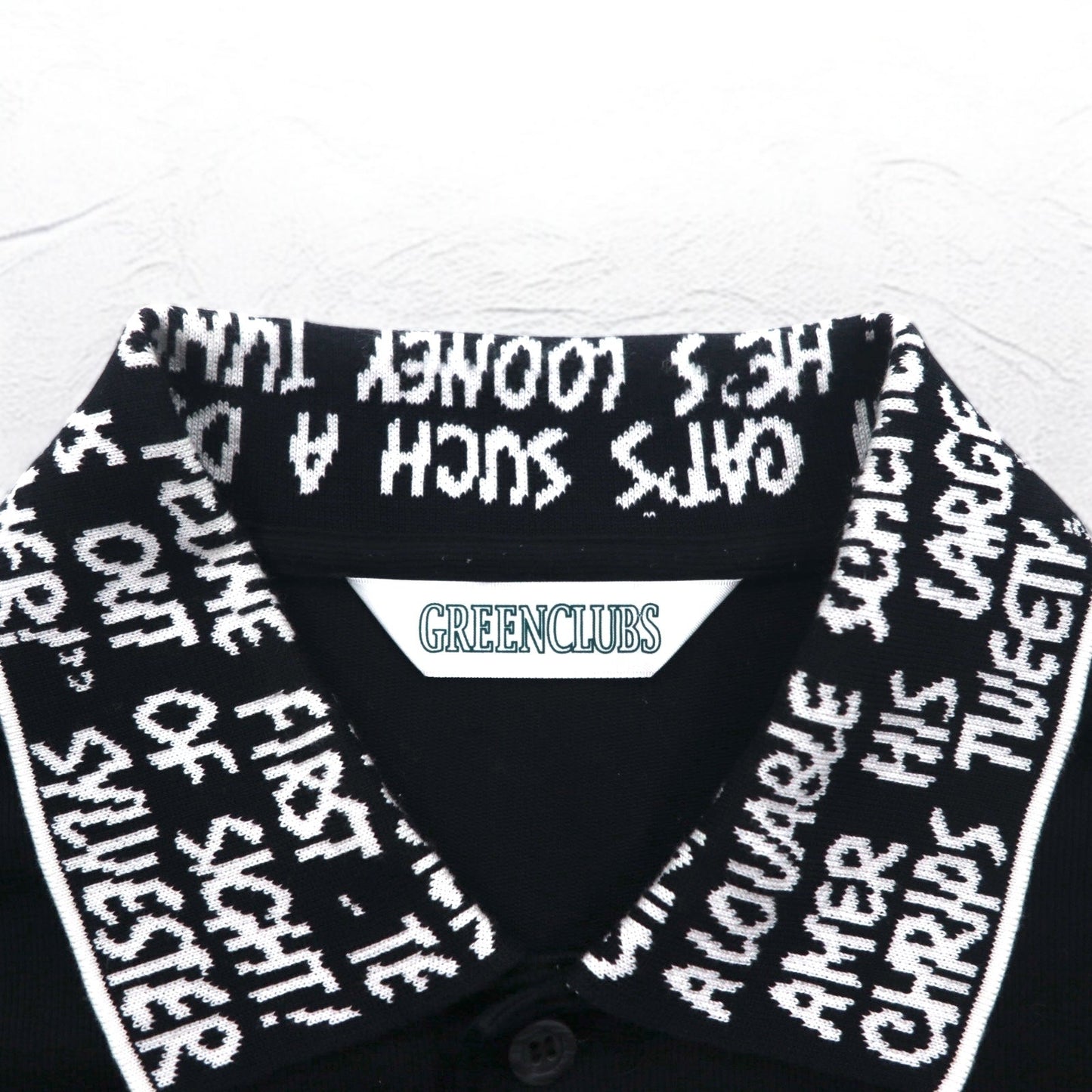 GREEN CLUBS × Warner Bros 90年代 長袖ポロシャツ XL ブラック 鹿の子 Looney Tunes シルベスターキャット 日本製