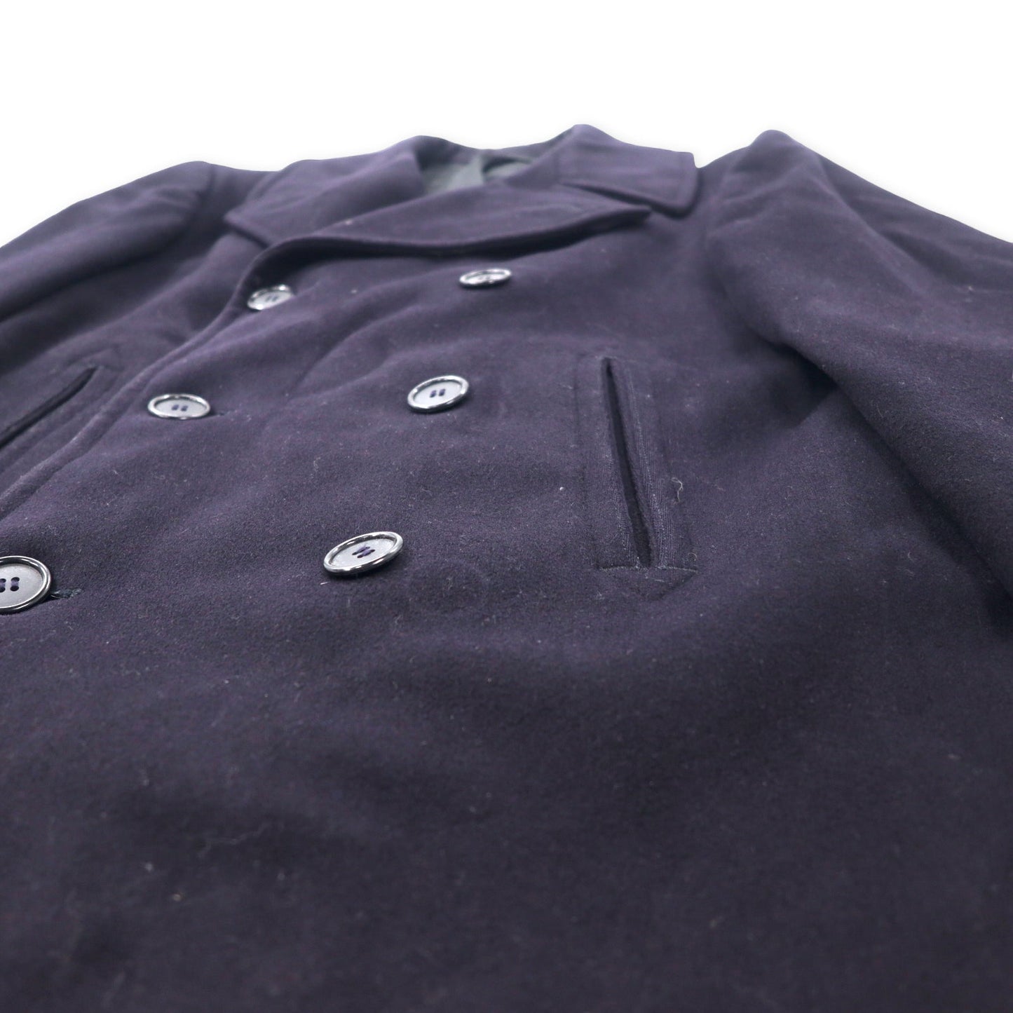 US NAVY 60年代 Pコート 36R ネイビー ウール 内部ステンシル COAT WOOL KERSEY DARK BLUE E/M ミリタリー