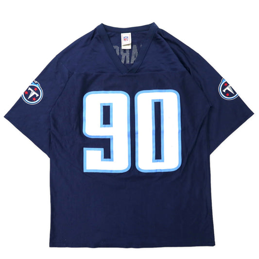 NFL Tennessee Titans ゲームシャツ M ネイビー ポリエステル ナンバリング KEARSE
