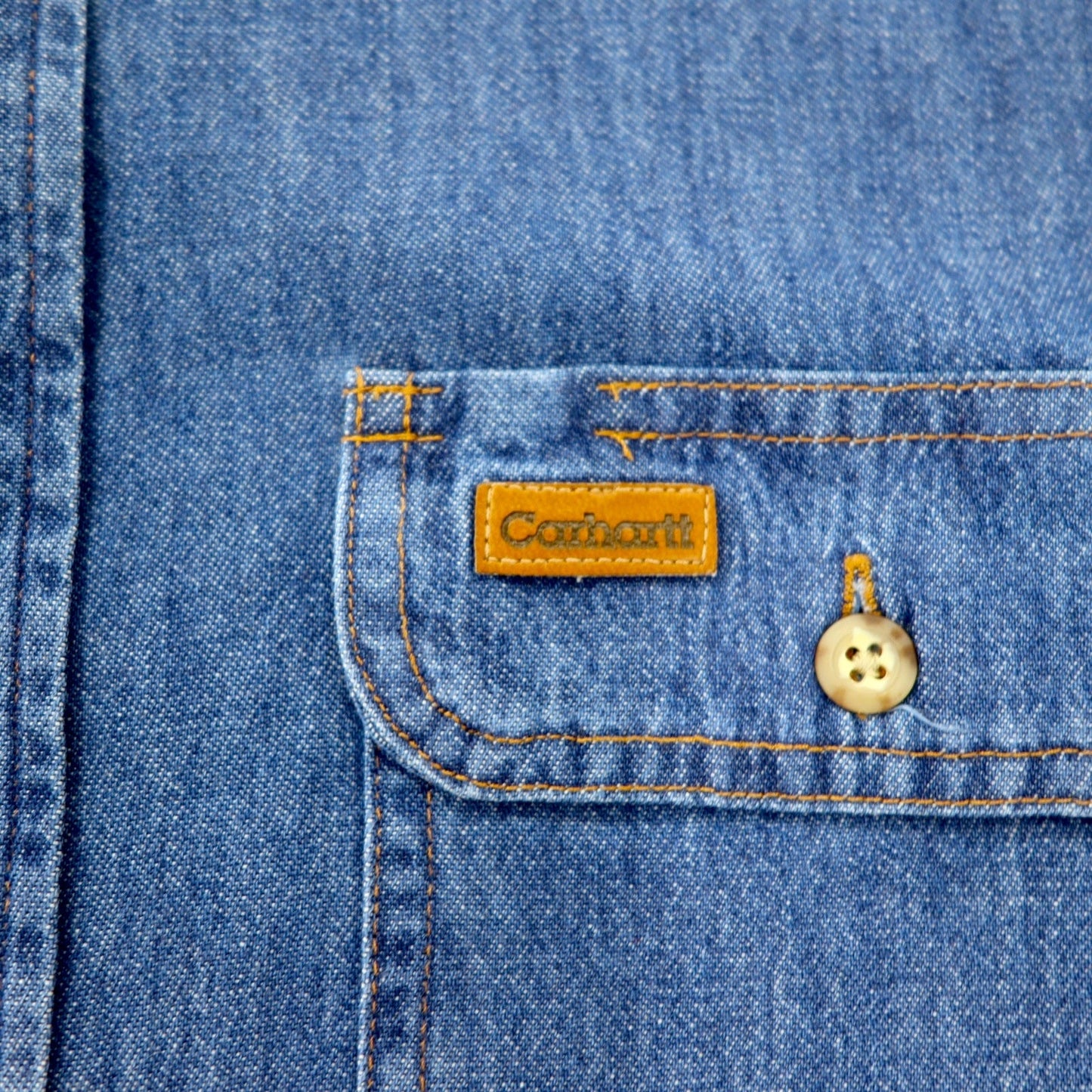 carhartt デニム ボタンダウンシャツ XL ブルー コットン ビッグサイズ