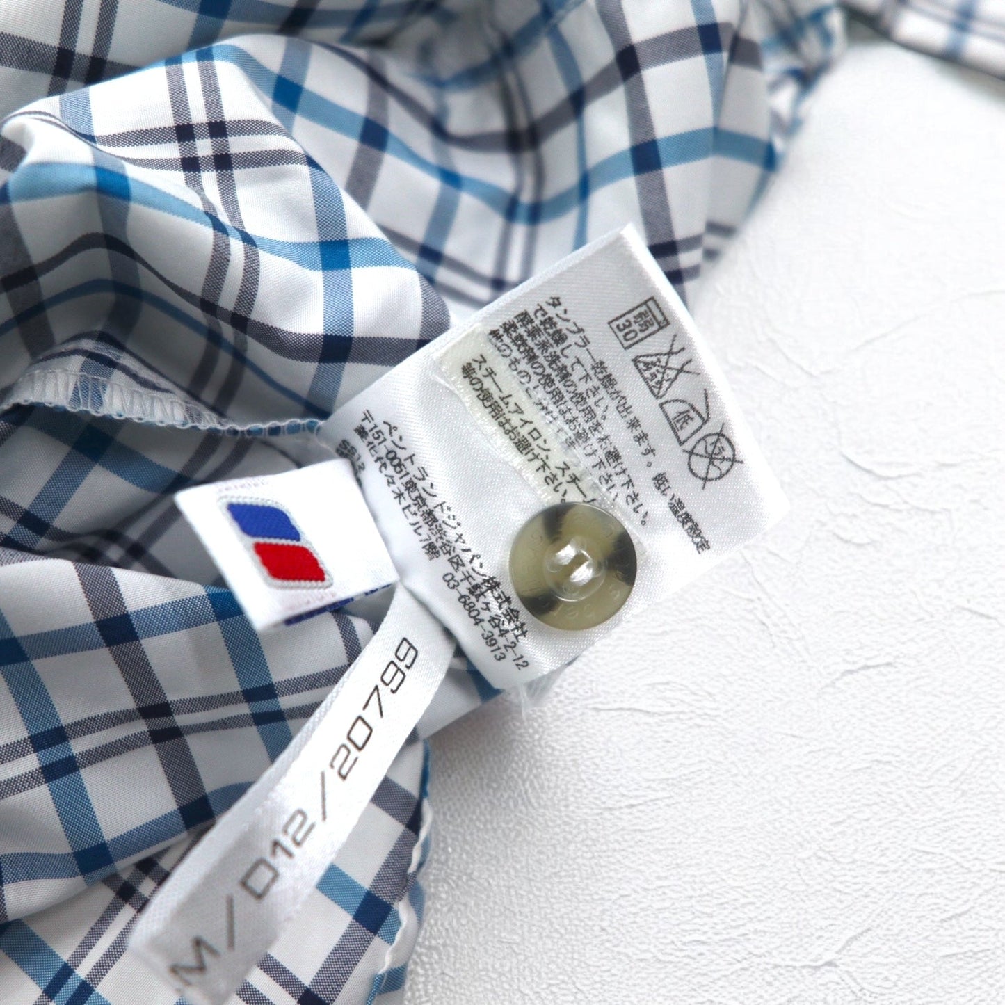 berghaus ドライテックシャツ M ホワイト ブルー チェック ポリエステル CHECKED SHIRT LS 20799