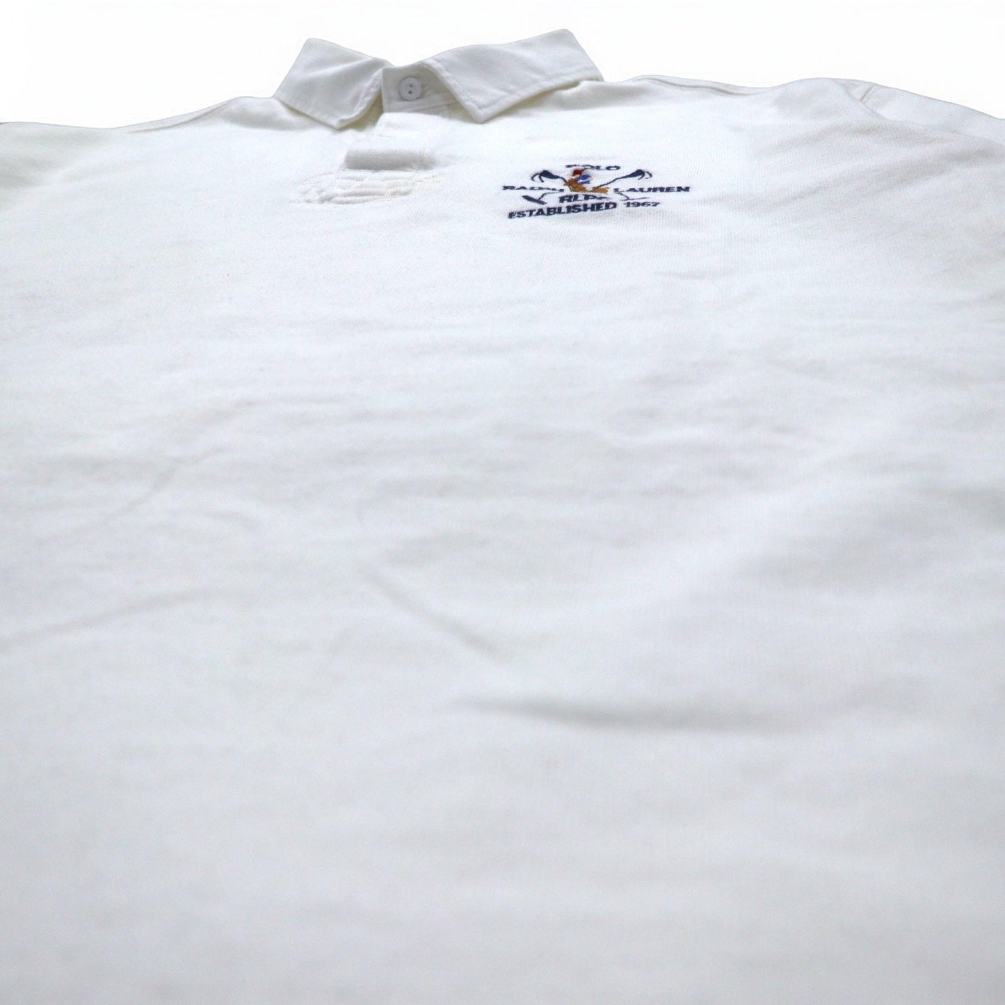 Polo by Ralph Lauren 90年代 RLPC ポニー刺繍 ラガーシャツ XL ホワイト スリランカ製