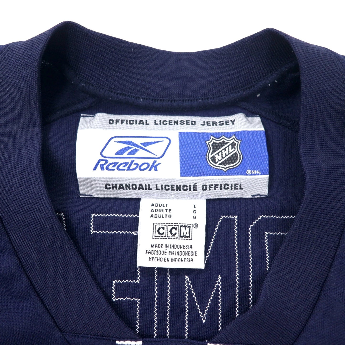 Reebok ホッケーシャツ ゲームシャツ L ネイビー ポリエステル CCM ジャージ NHL NY ISLANDERS ナンバリング ビッグサイズ